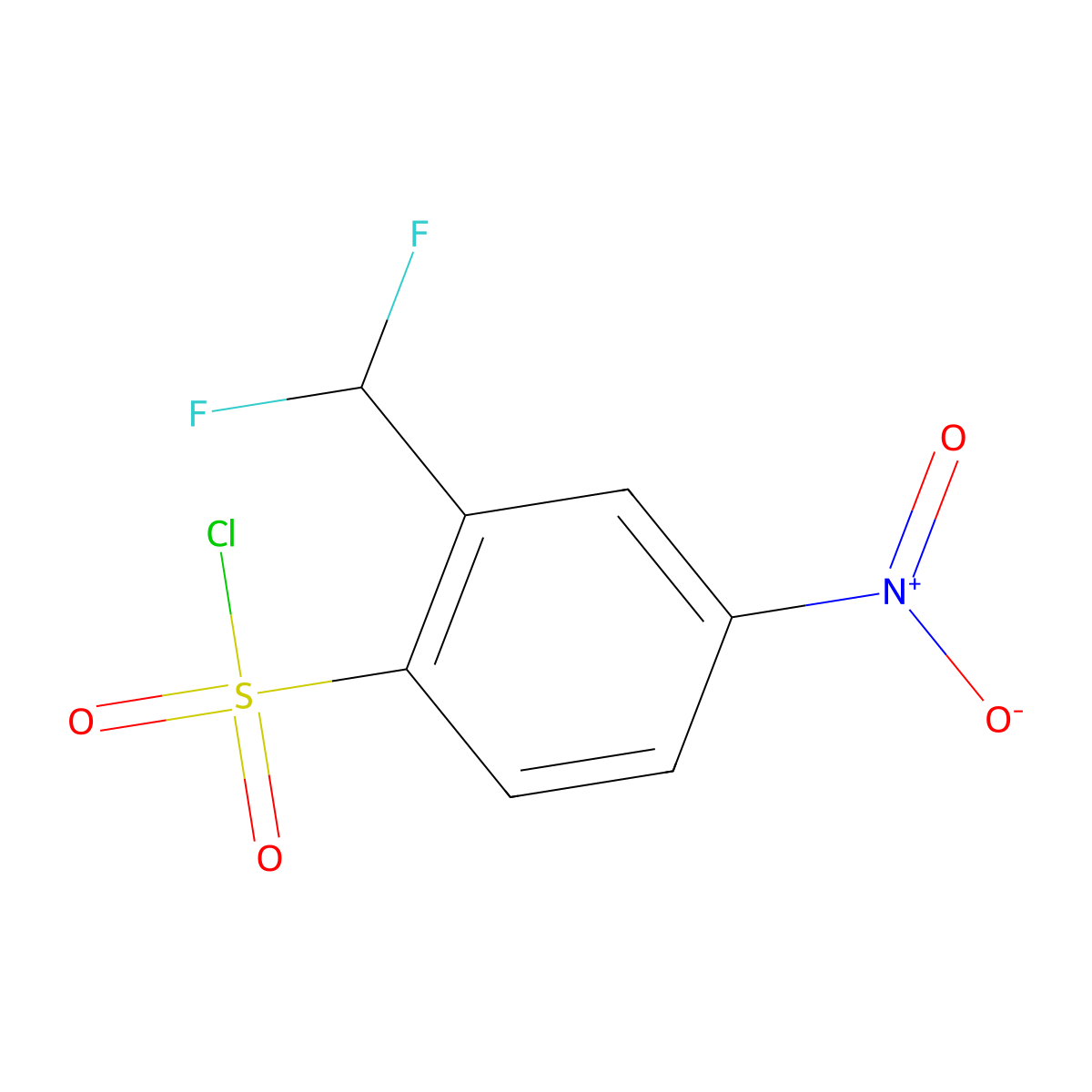 2-(Difluoromethyl)-4-nitrobenzene-1-sulfonyl chloride molecular structure, CAS 1342049-99-3