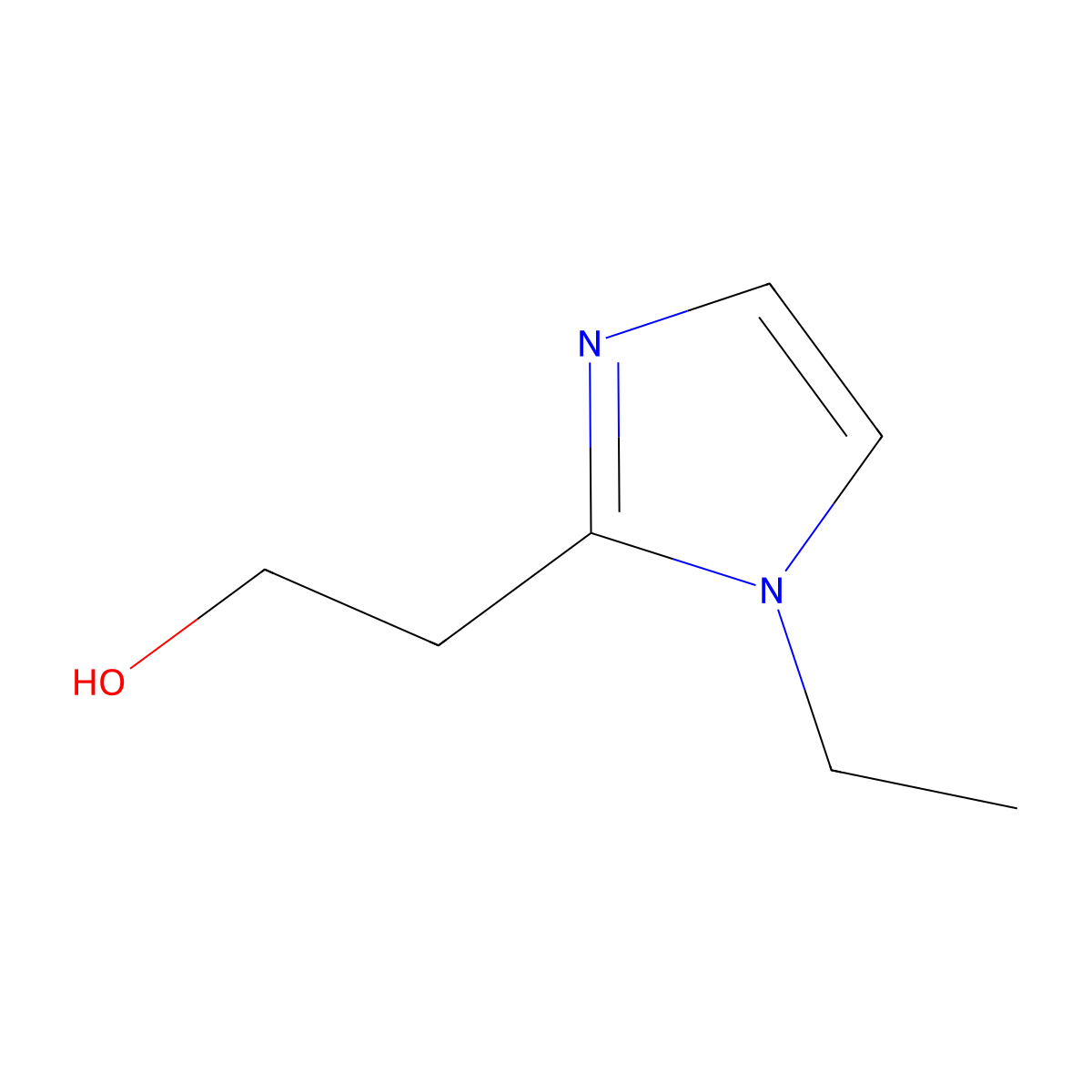 2-(1-ethyl-1H-imidazol-2-yl)ethan-1-ol molecular structure, CAS 1342050-81-0
