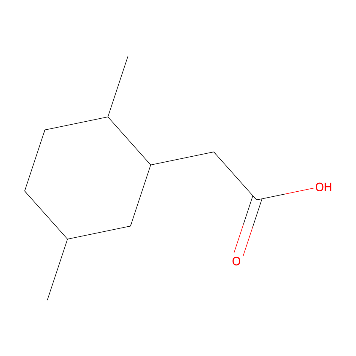 2-(2,5-Dimethylcyclohexyl)acetic acid molecular structure, CAS 1342053-54-6