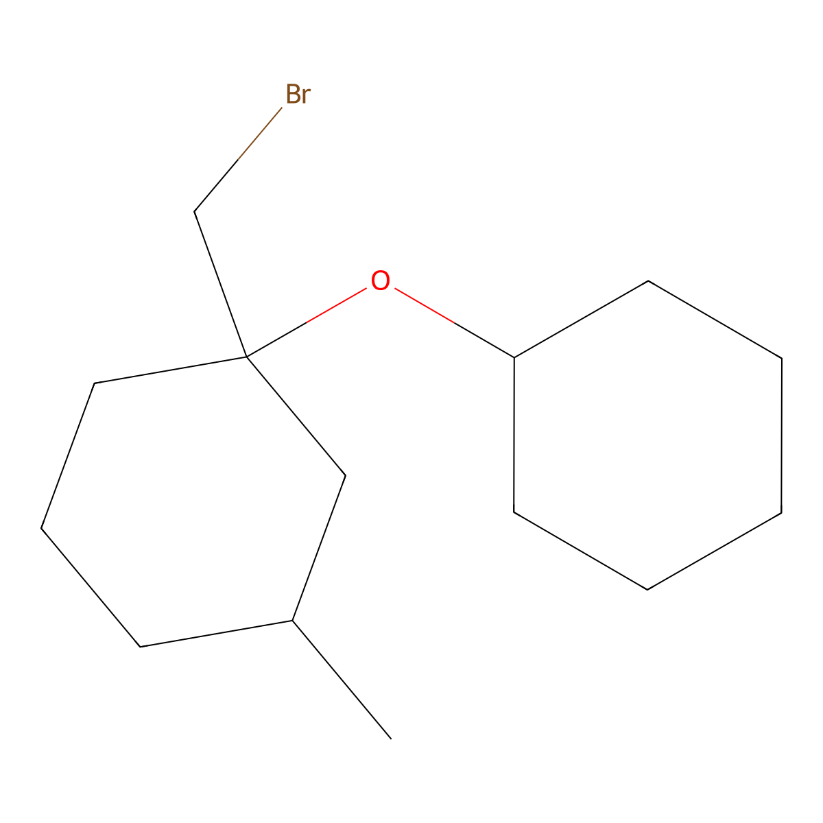 1-(Bromomethyl)-1-(cyclohexyloxy)-3-methylcyclohexane molecular structure, CAS 1342053-55-7
