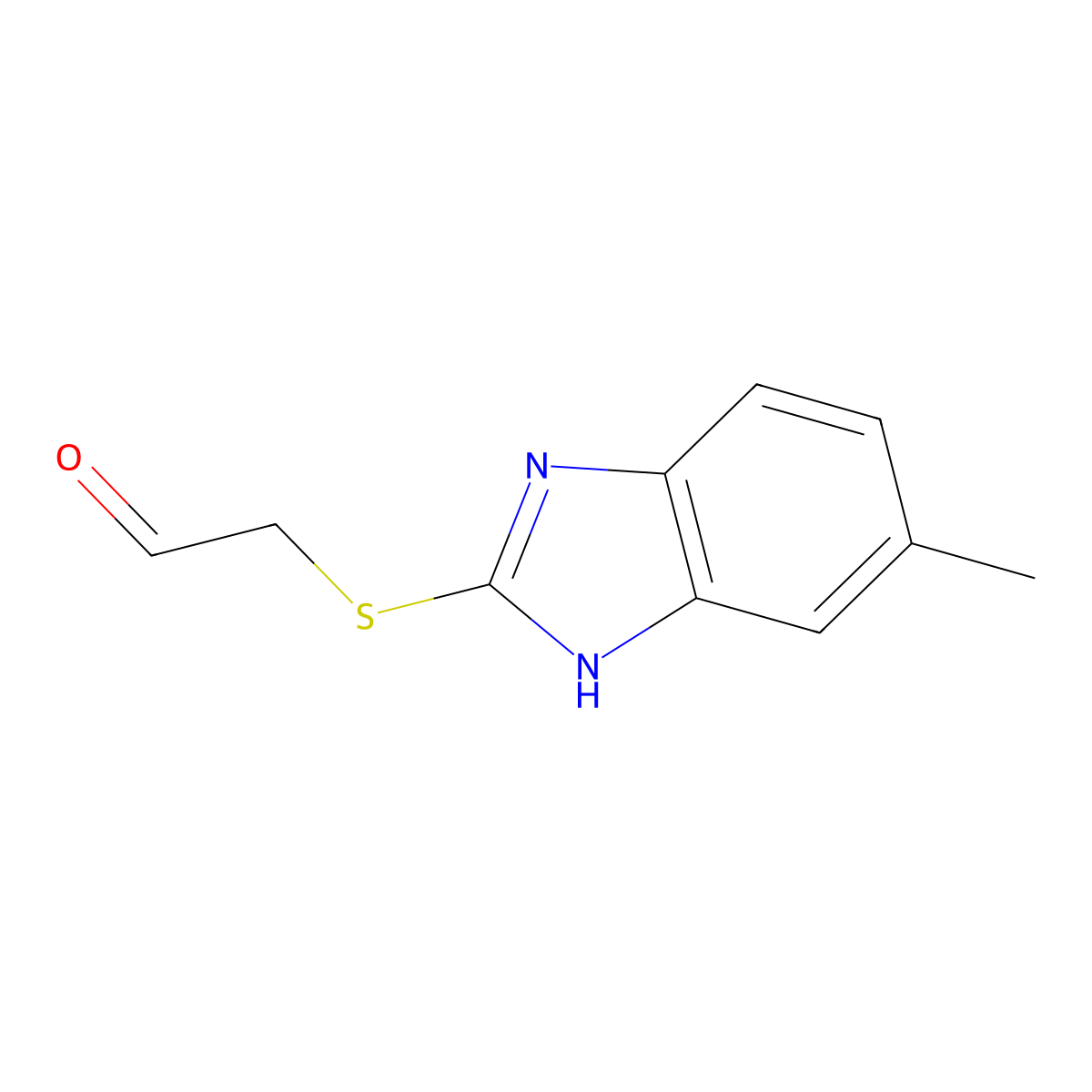 2-[(5-Methyl-1H-1,3-benzodiazol-2-YL)sulfanyl]acetaldehyde molecular structure, CAS 1342053-68-2