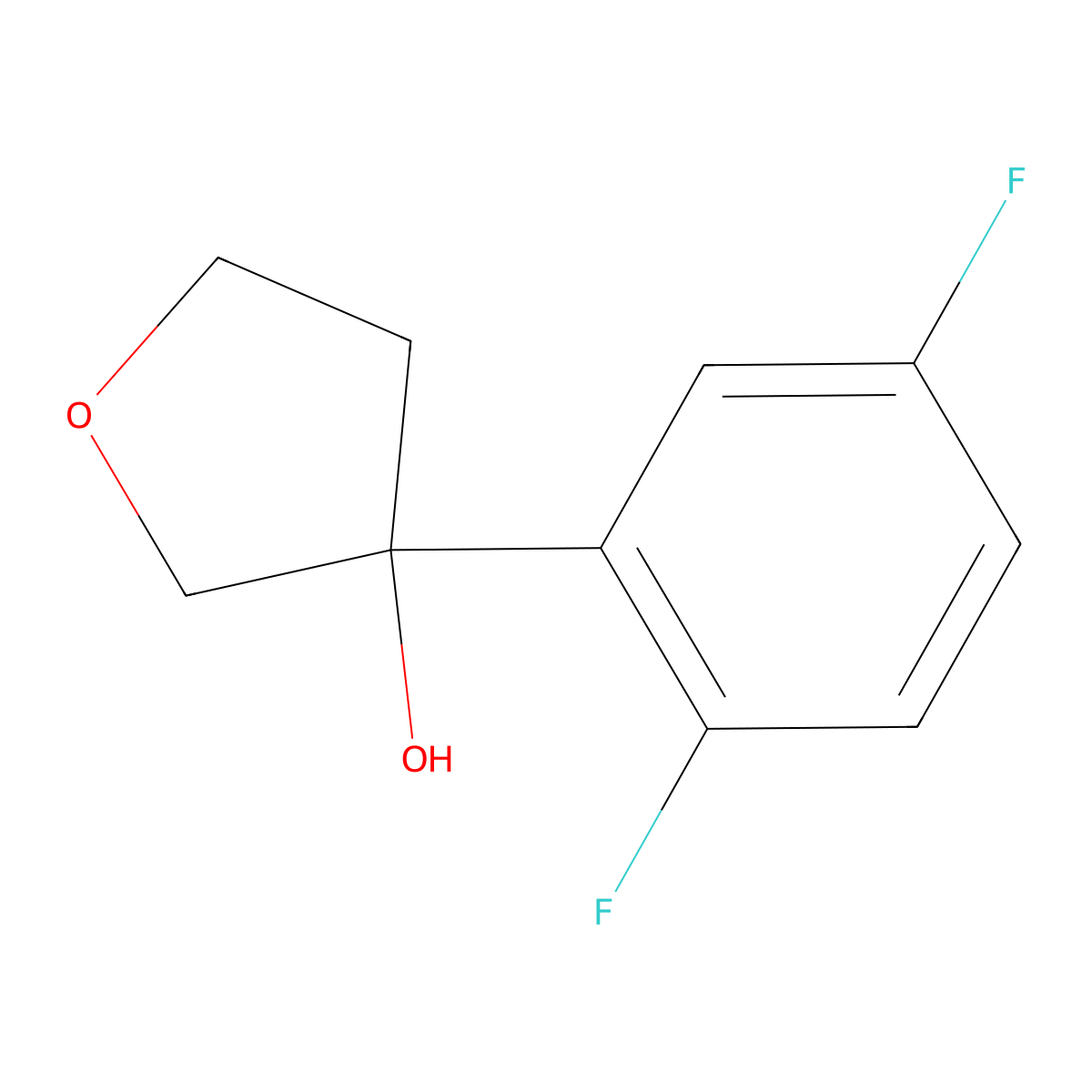 3-(2,5-Difluorophenyl)tetrahydro-3-furanol molecular structure, CAS 1342055-20-2