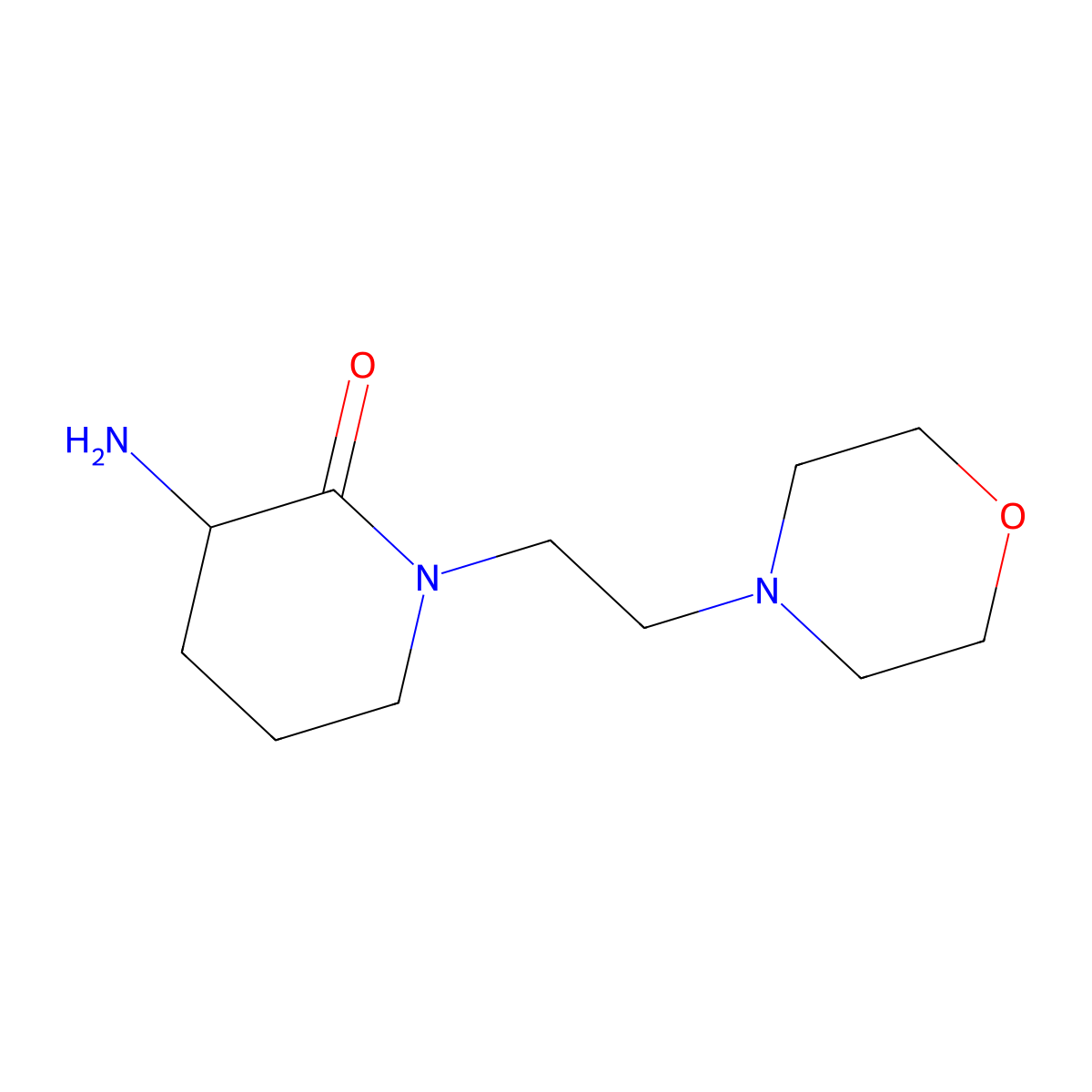 3-Amino-1-[2-(morpholin-4-yl)ethyl]piperidin-2-one molecular structure, CAS 1342059-85-1
