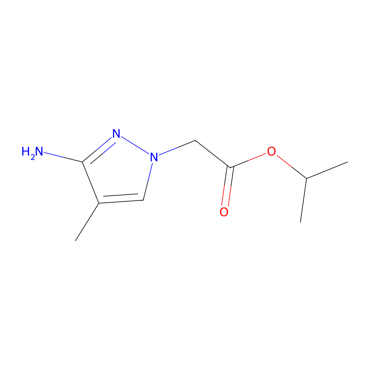 Isopropyl 2-(3-amino-4-methyl-1h-pyrazol-1-yl)acetate molecular structure, CAS 1342061-55-5