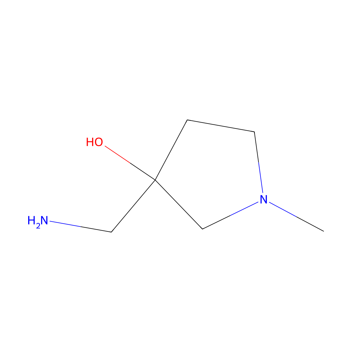 3-(Aminomethyl)-1-methylpyrrolidin-3-ol molecular structure, CAS 1342062-26-3