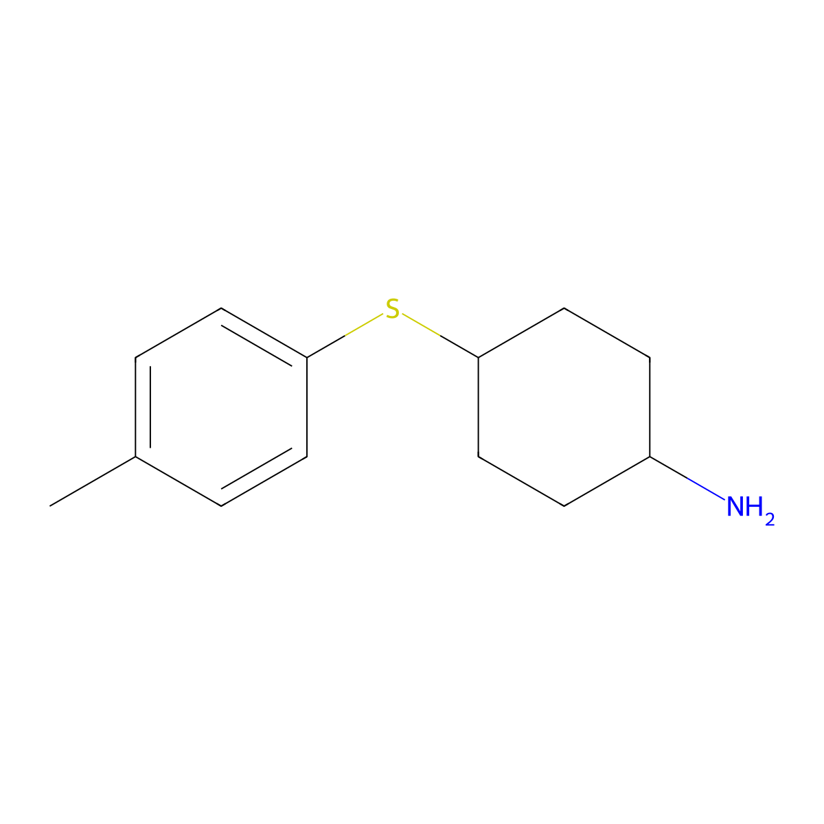 4-[(4-Methylphenyl)sulfanyl]cyclohexan-1-amine molecular structure, CAS 1342063-21-1