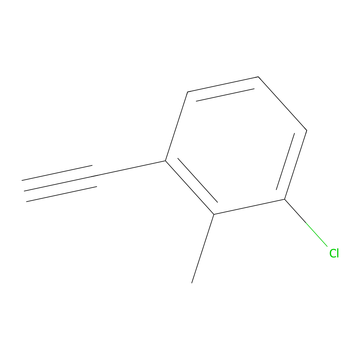 1-Chloro-3-ethynyl-2-methylbenzene molecular structure, CAS 1342063-35-7
