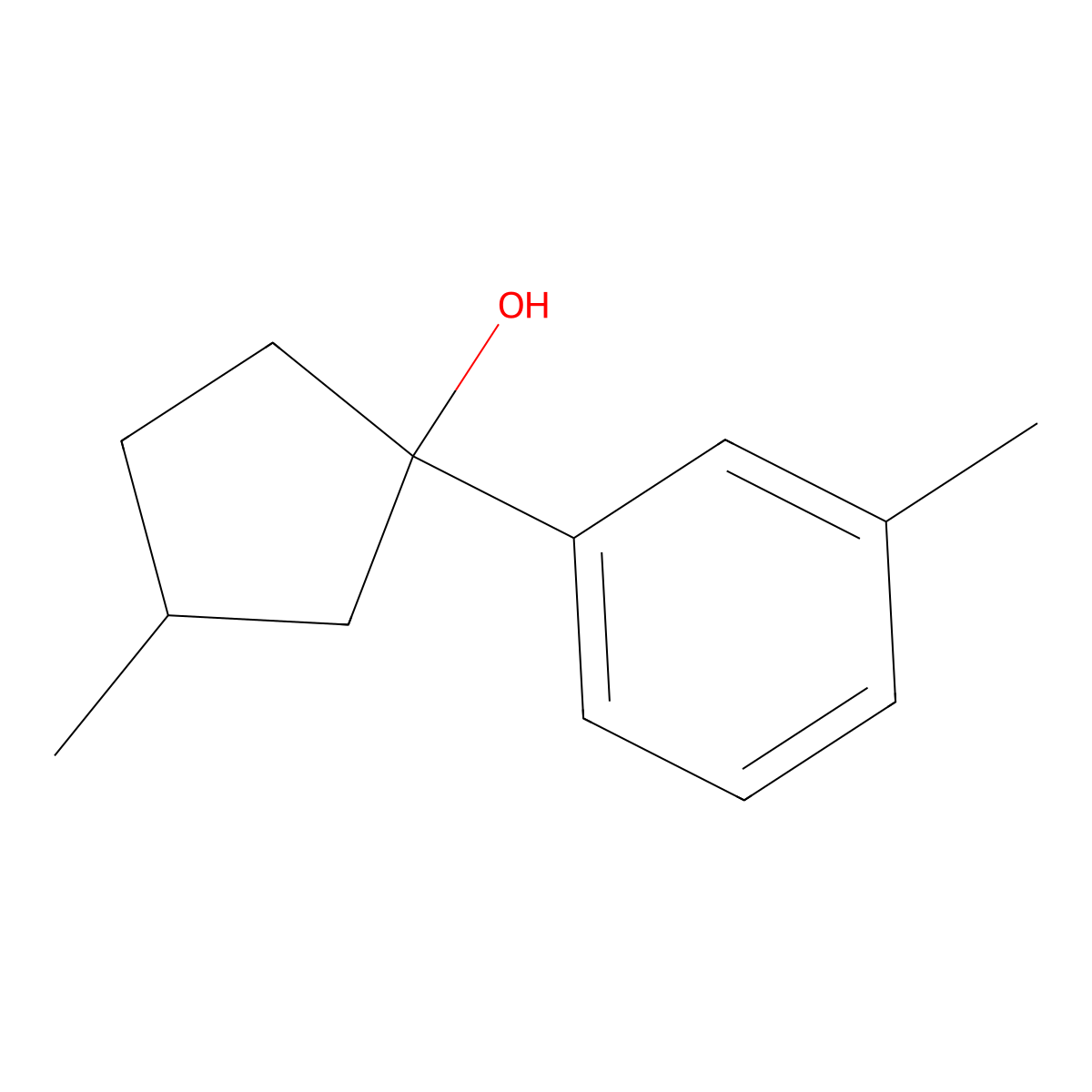 3-Methyl-1-(3-methylphenyl)cyclopentan-1-ol molecular structure, CAS 1342064-86-1