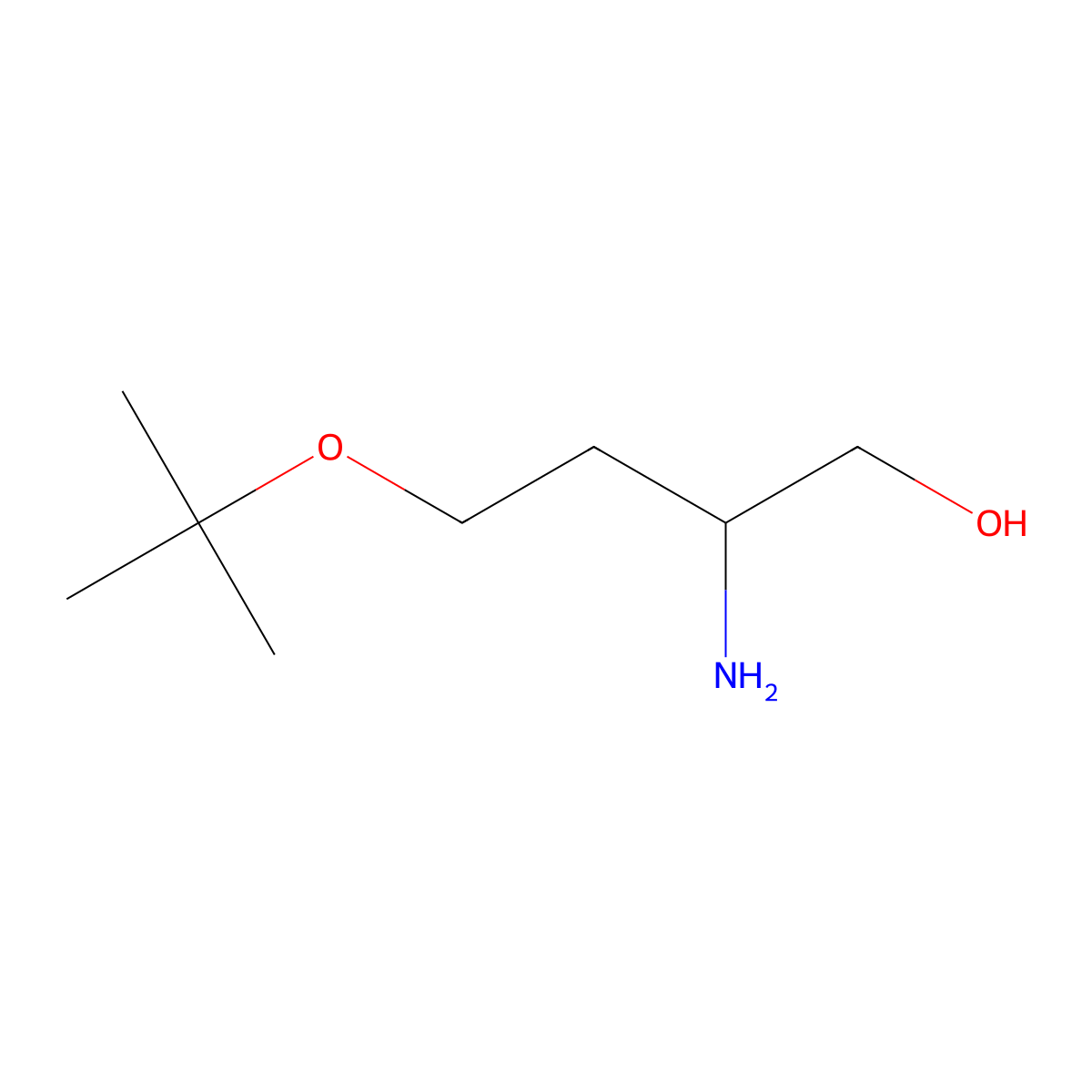 2-Amino-4-(tert-butoxy)butan-1-ol molecular structure, CAS 1342065-10-4