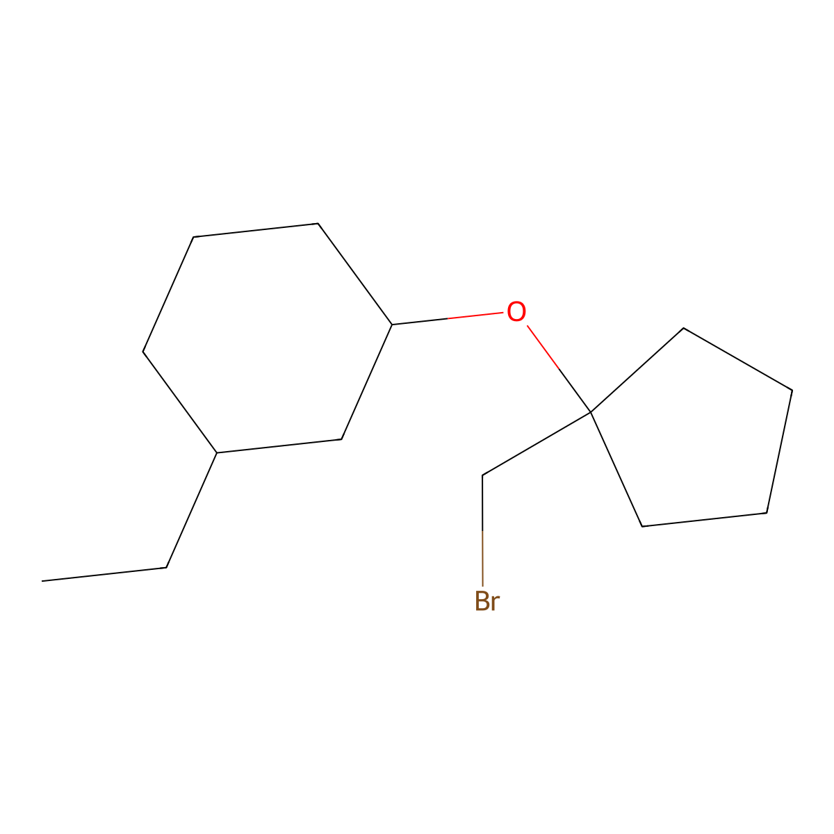 1-((1-(Bromomethyl)cyclopentyl)oxy)-3-ethylcyclohexane molecular structure, CAS 1342065-65-9