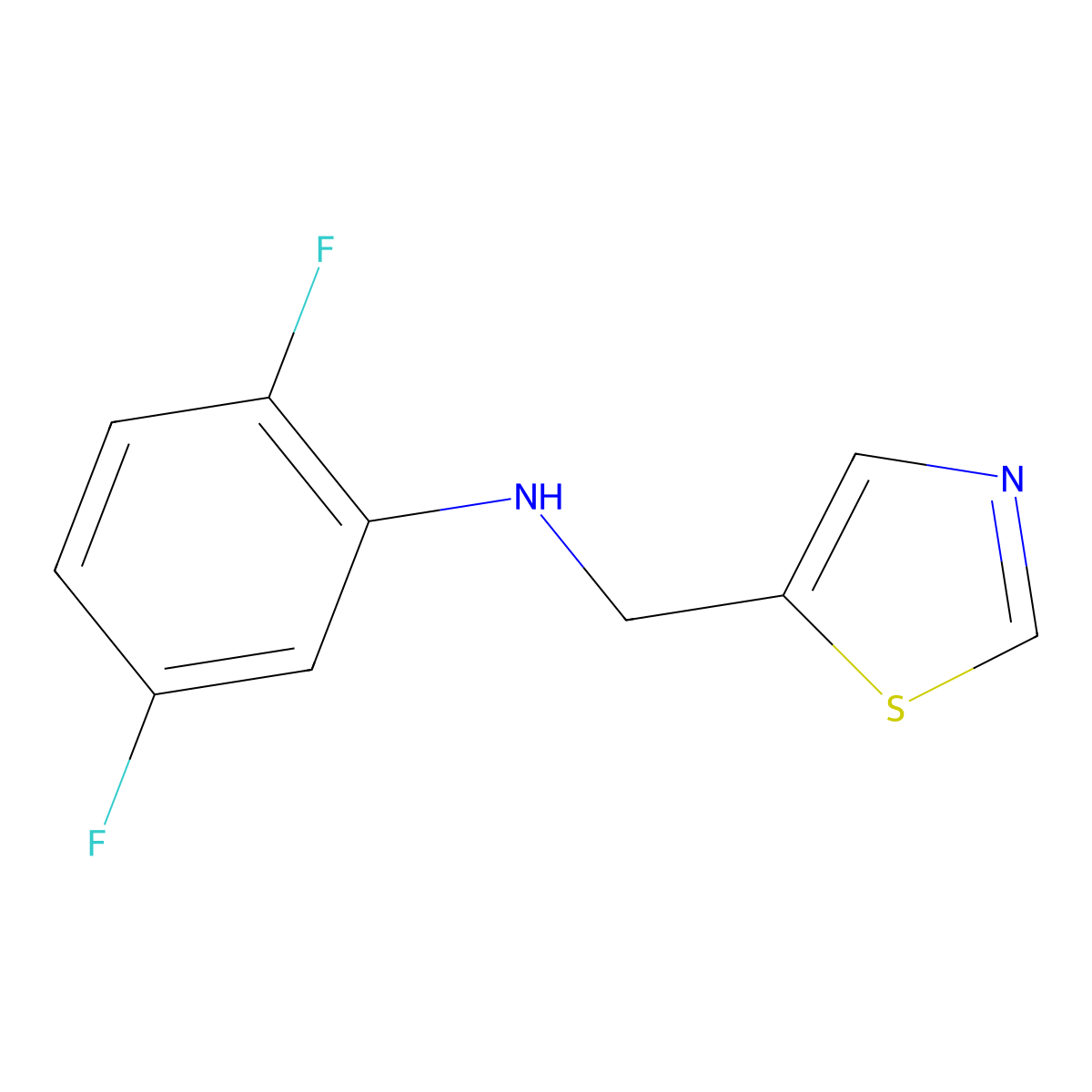 2,5-Difluoro-N-(thiazol-5-ylmethyl)aniline molecular structure, CAS 1342065-74-0