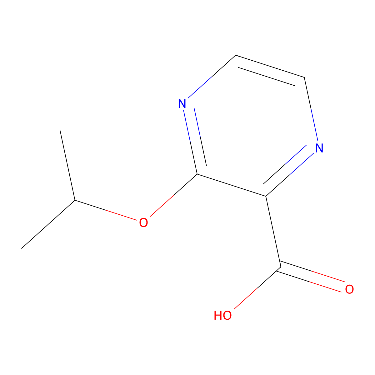3-Isopropoxypyrazine-2-carboxylic acid molecular structure, CAS 1342066-82-3