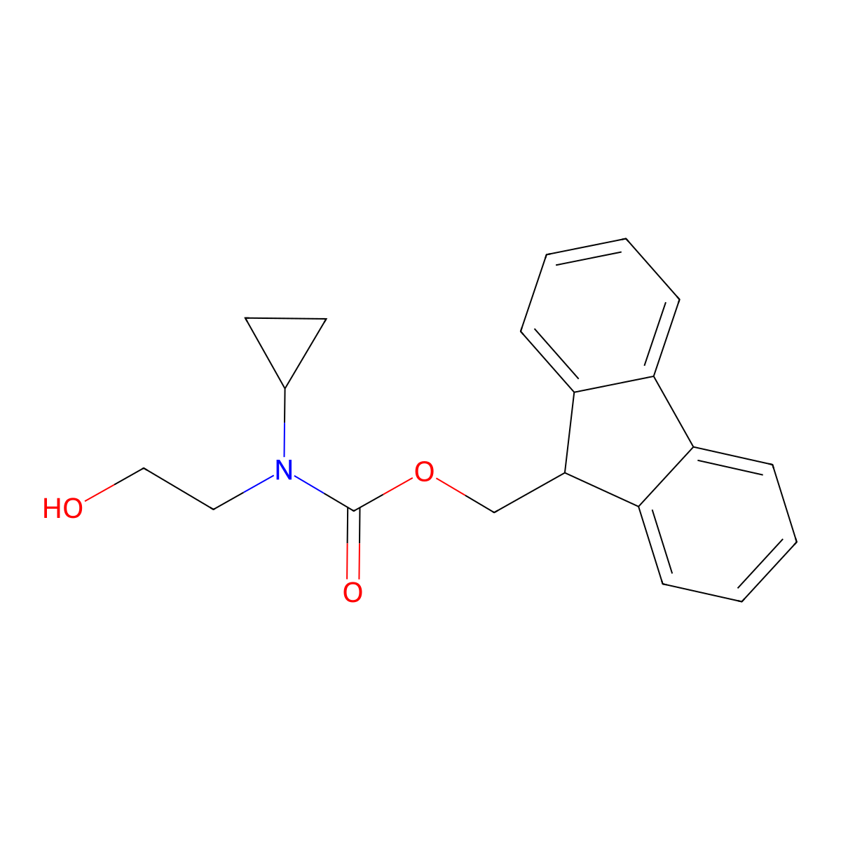 (9H-fluoren-9-yl)methyl N-cyclopropyl-N-(2-hydroxyethyl)carbamate molecular structure, CAS 1342068-42-1