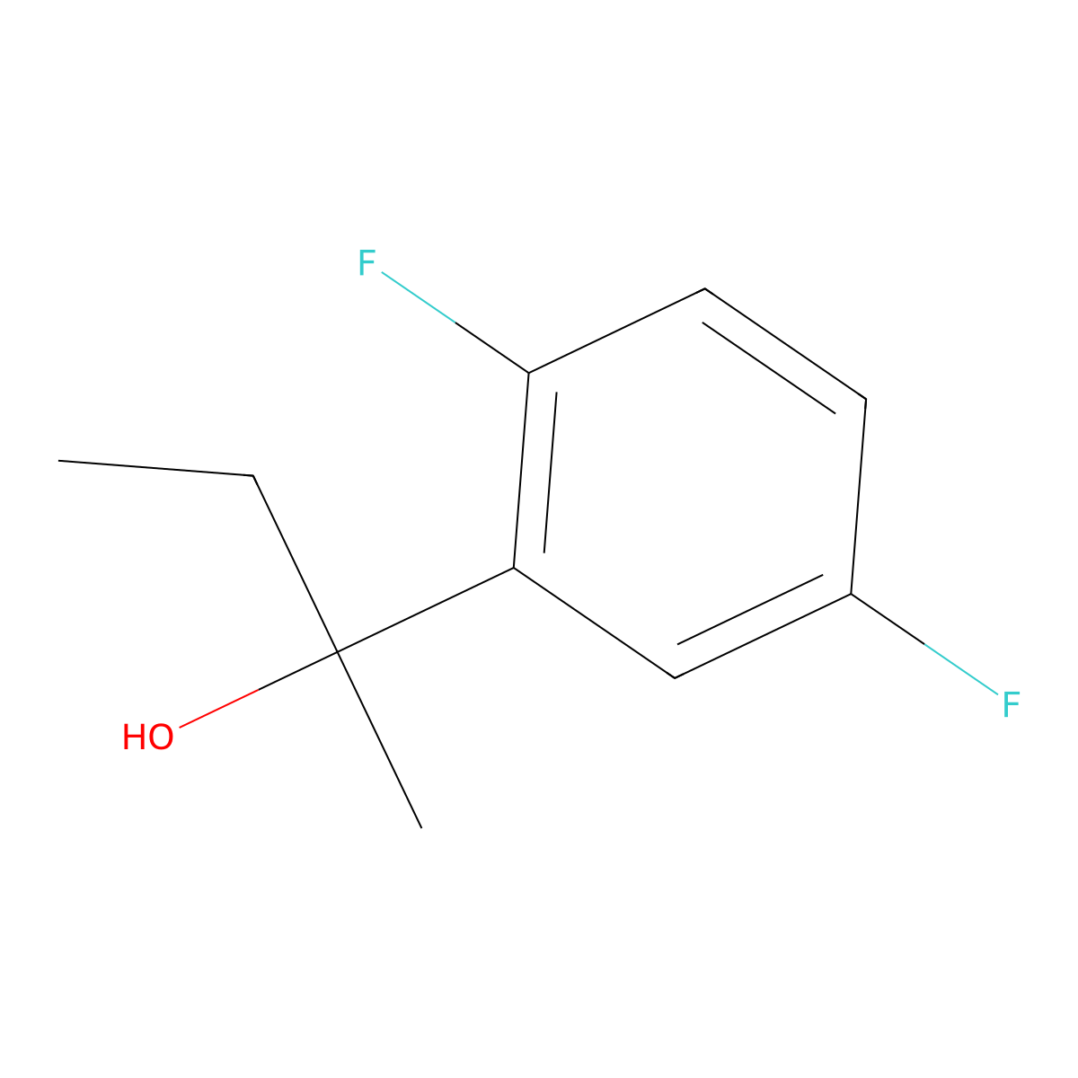 alpha-Ethyl-2,5-difluoro-alpha-methylbenzenemethanol molecular structure, CAS 1342069-52-6