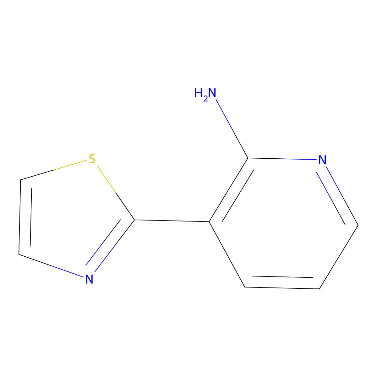 3-(2-Thiazolyl)-2-pyridinamine molecular structure, CAS 1342069-81-1