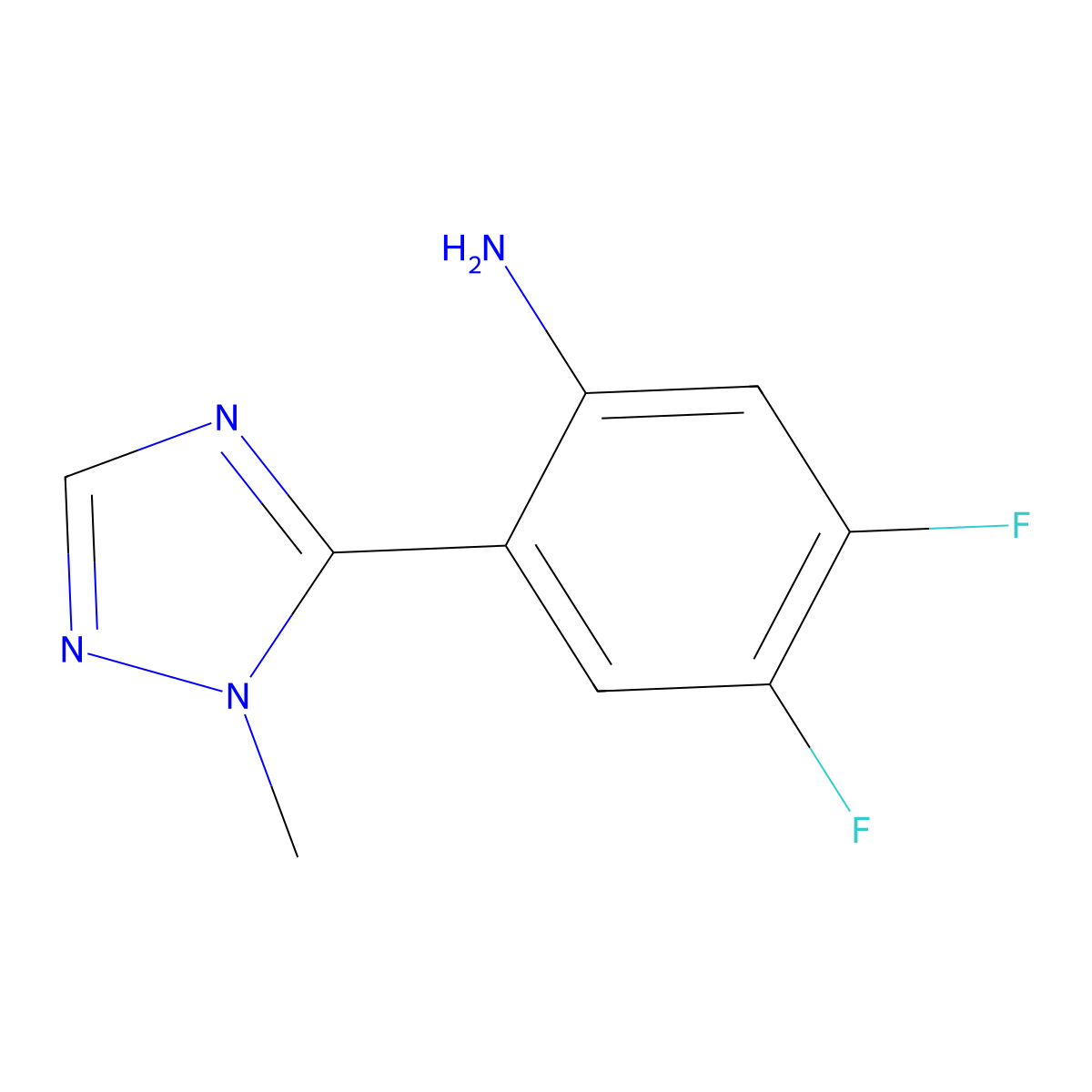 4,5-Difluoro-2-(1-methyl-1h-1,2,4-triazol-5-yl)aniline molecular structure, CAS 1342071-14-0