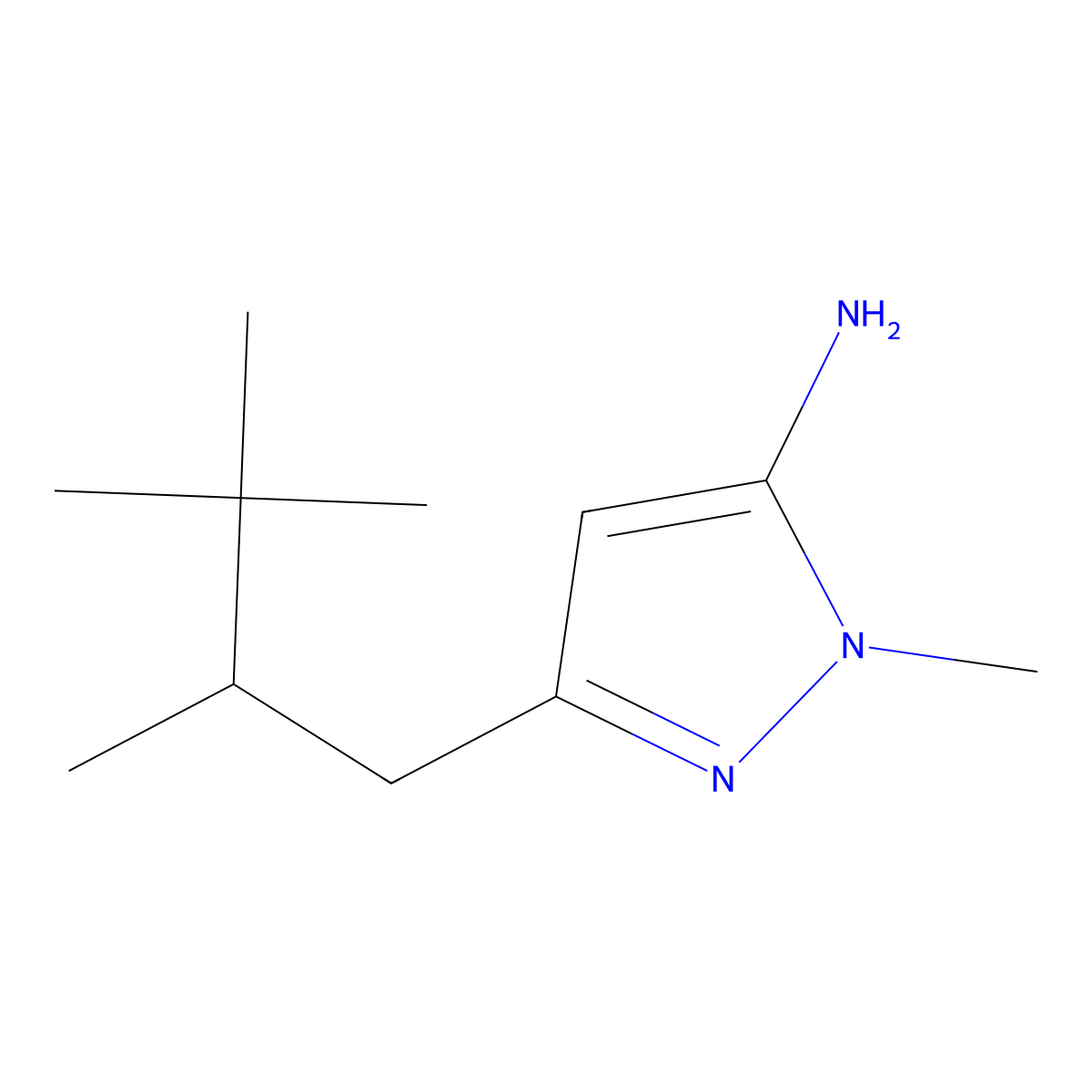 1-methyl-3-(2,3,3-trimethylbutyl)-1H-pyrazol-5-amine molecular structure, CAS 1342074-31-0