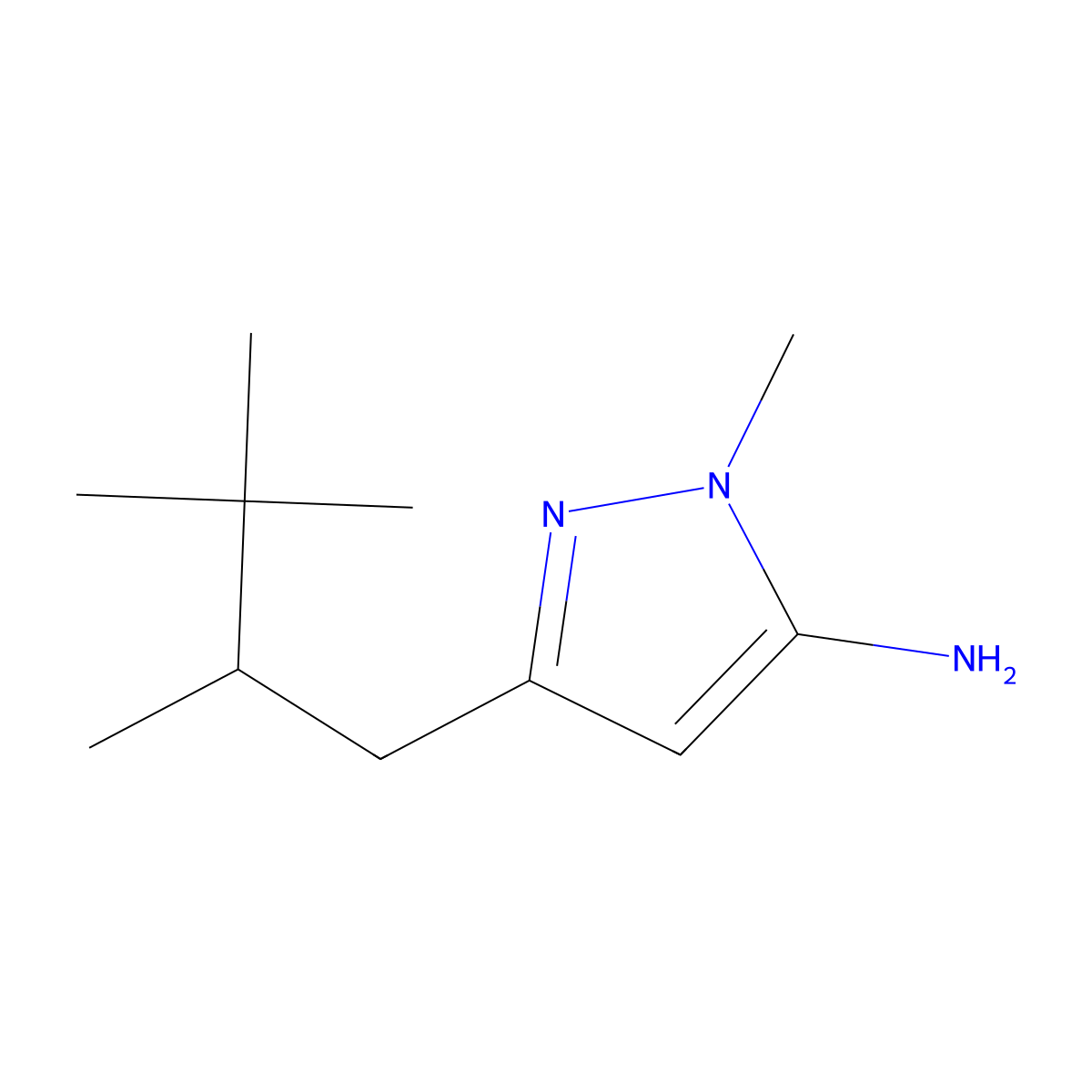1-methyl-3-(2,3,3-trimethylbutyl)-1H-pyrazol-5-amine molecular structure, CAS 1342074-31-0