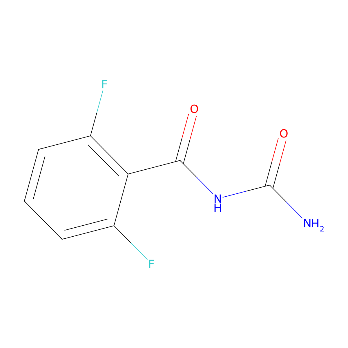 N-Carbamoyl-2,6-difluorobenzamide molecular structure, CAS 1342075-20-0