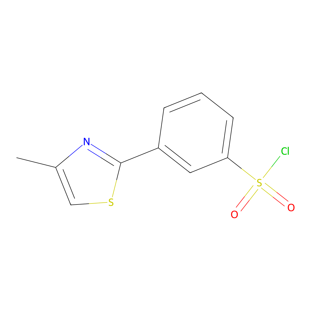3-(4-Methyl-1,3-thiazol-2-yl)benzene-1-sulfonyl chloride molecular structure, CAS 1342075-96-0