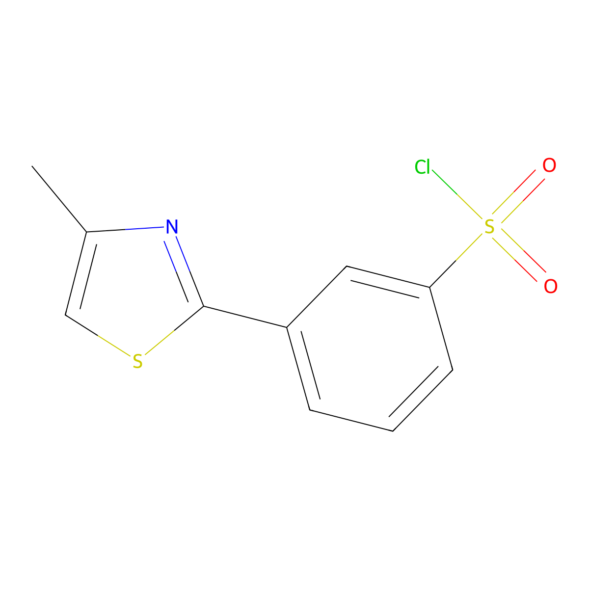 3-(4-Methyl-1,3-thiazol-2-yl)benzene-1-sulfonyl chloride molecular structure, CAS 1342075-96-0