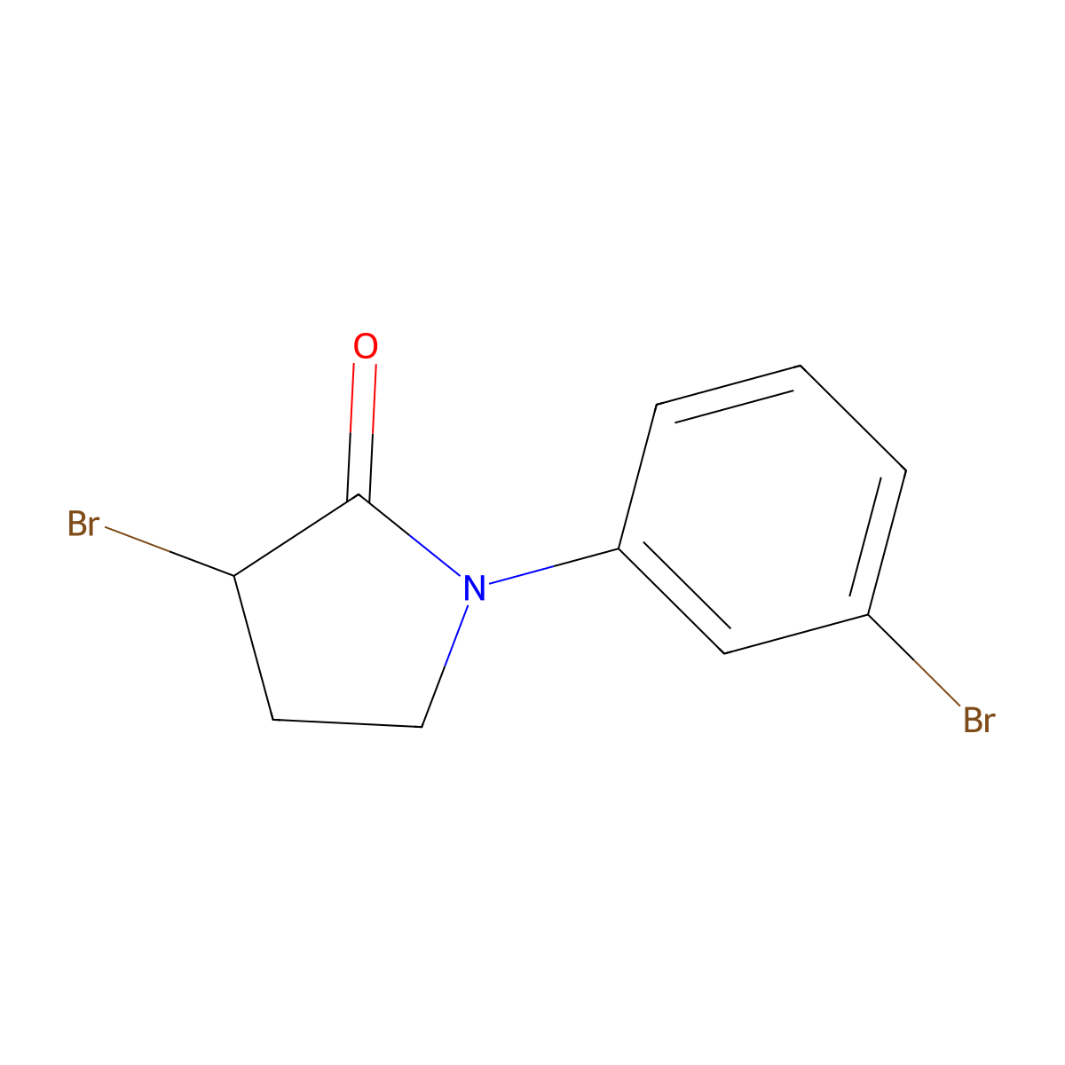 3-Bromo-1-(3-bromophenyl)pyrrolidin-2-one molecular structure, CAS 1342077-83-1