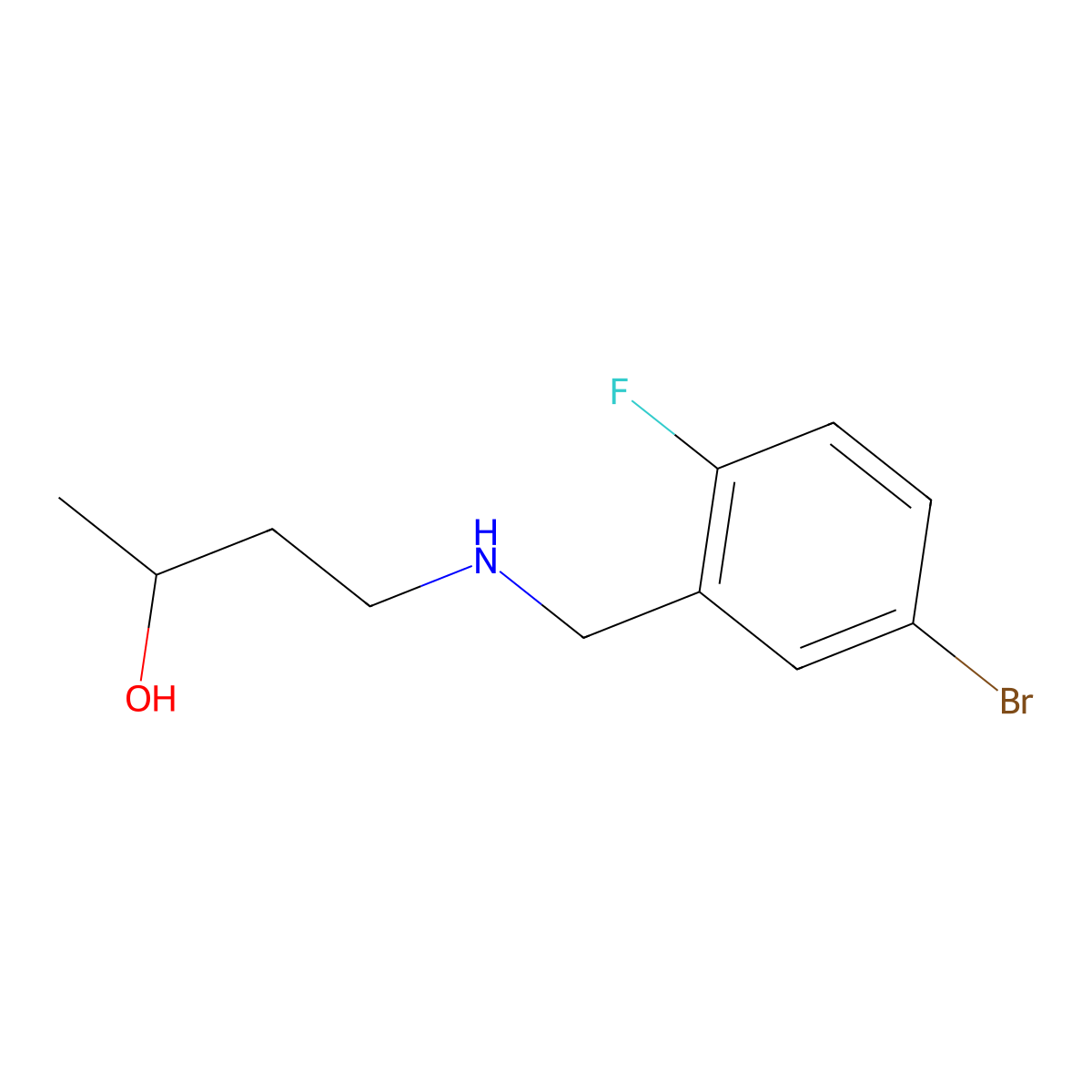 4-((5-Bromo-2-fluorobenzyl)amino)butan-2-ol molecular structure, CAS 1342079-88-2