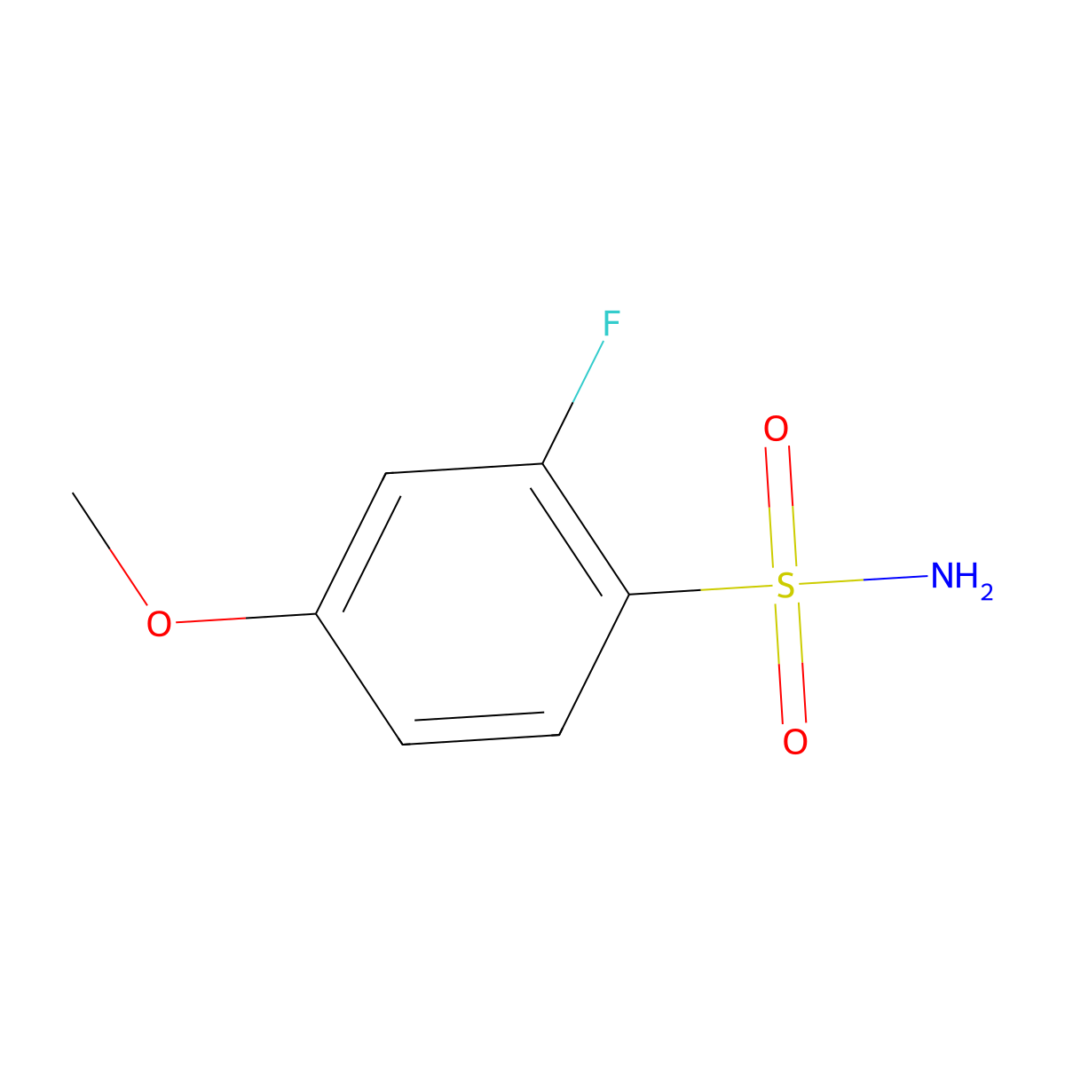 2-Fluoro-4-methoxybenzene-1-sulfonamide molecular structure, CAS 1342081-29-1
