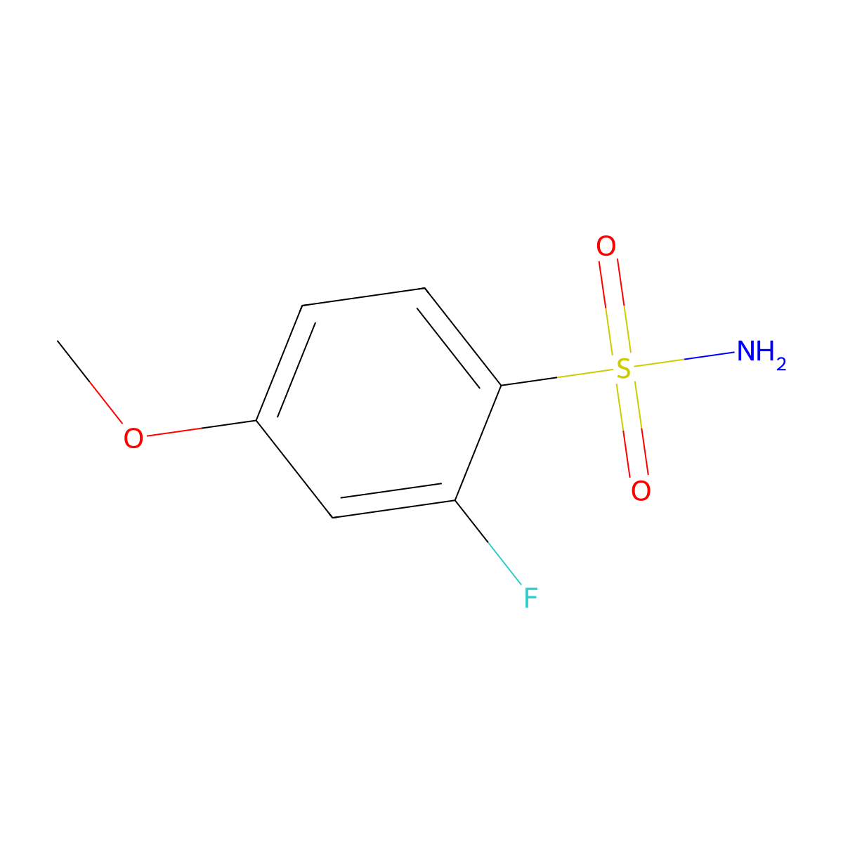2-Fluoro-4-methoxybenzene-1-sulfonamide molecular structure, CAS 1342081-29-1