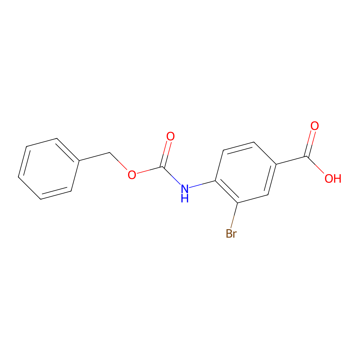 4-(((Benzyloxy)carbonyl)amino)-3-bromobenzoic acid molecular structure, CAS 1342082-37-4