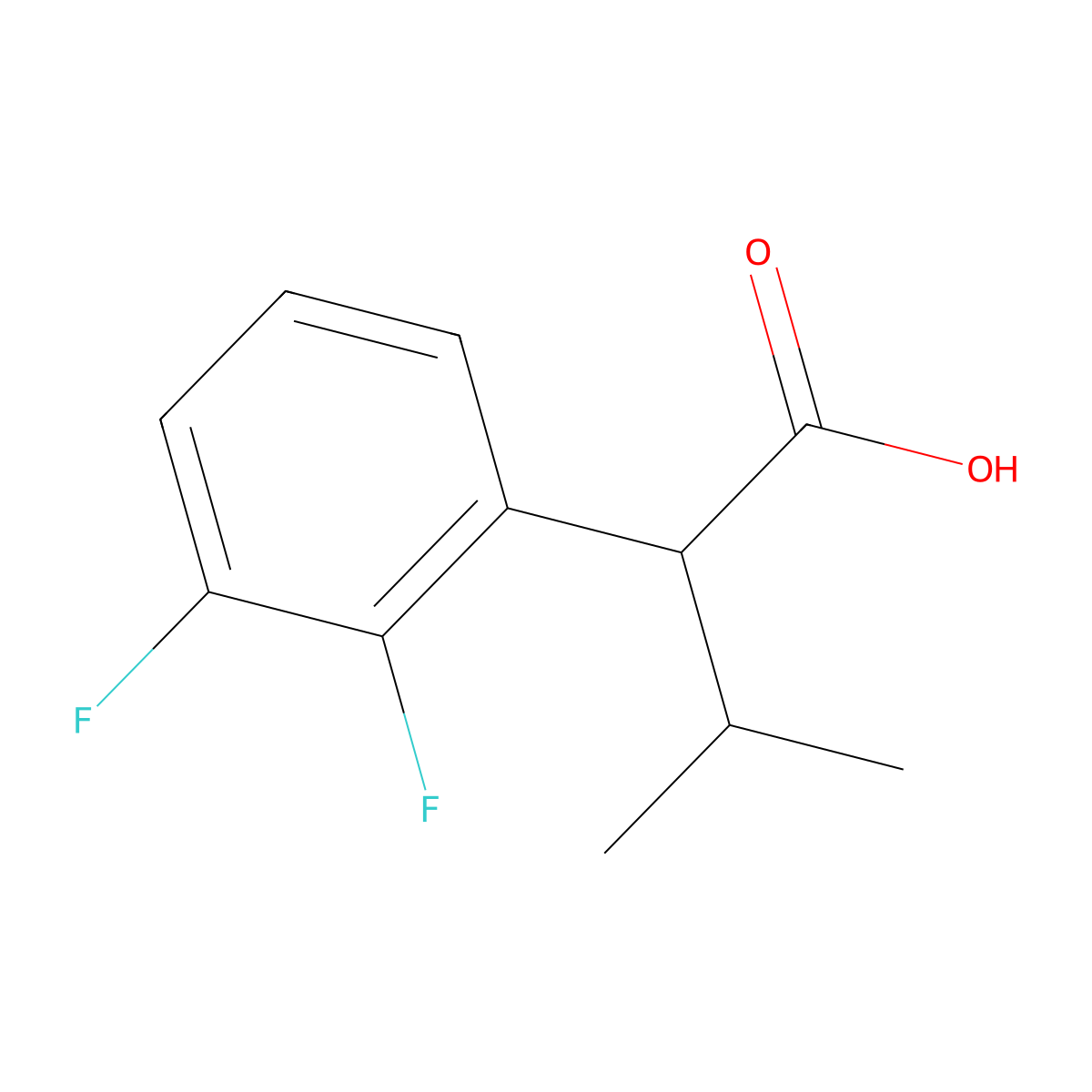 2-(2,3-Difluorophenyl)-3-methylbutanoic acid molecular structure, CAS 1342082-49-8