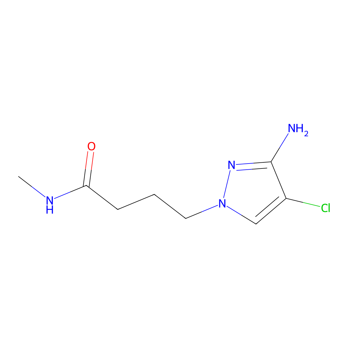 4-(3-Amino-4-chloro-1h-pyrazol-1-yl)-N-methylbutanamide molecular structure, CAS 1342083-33-3