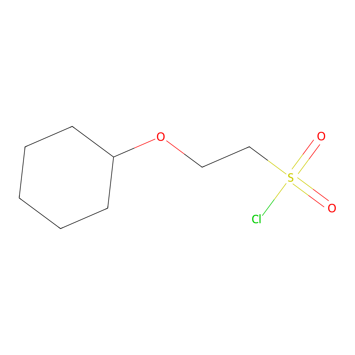 2-(Cyclohexyloxy)ethane-1-sulfonylchloride molecular structure, CAS 1342083-49-1