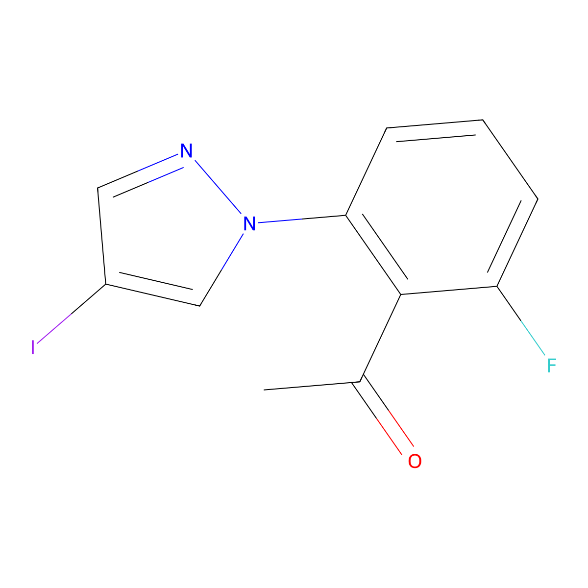 1-(2-Fluoro-6-(4-iodo-1h-pyrazol-1-yl)phenyl)ethan-1-one molecular structure, CAS 1342084-87-0