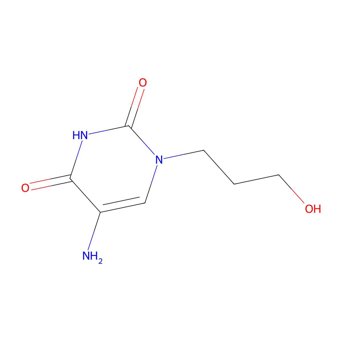 5-Amino-1-(3-hydroxypropyl)-1,2,3,4-tetrahydropyrimidine-2,4-dione molecular structure, CAS 1342085-11-3
