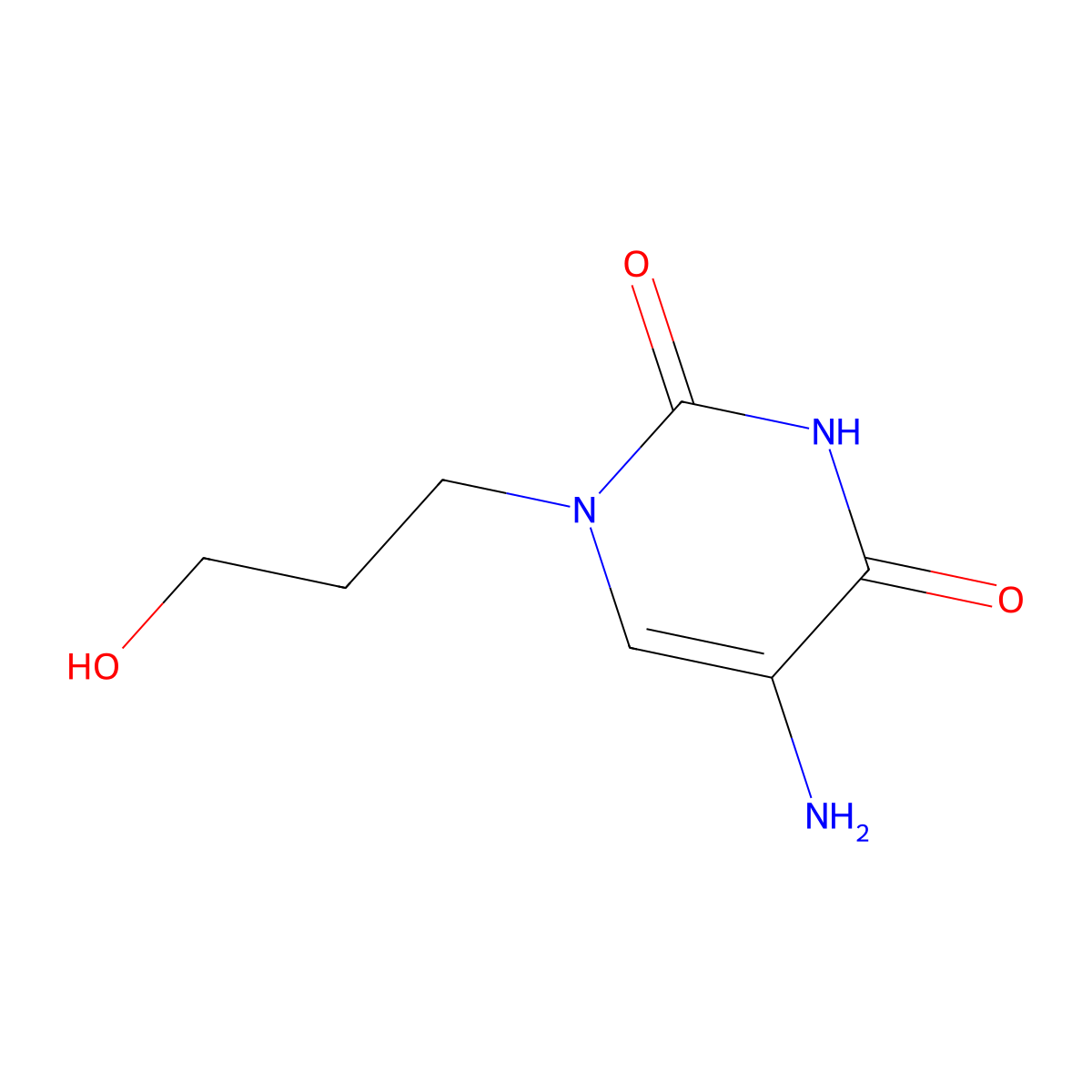 5-Amino-1-(3-hydroxypropyl)-1,2,3,4-tetrahydropyrimidine-2,4-dione molecular structure, CAS 1342085-11-3