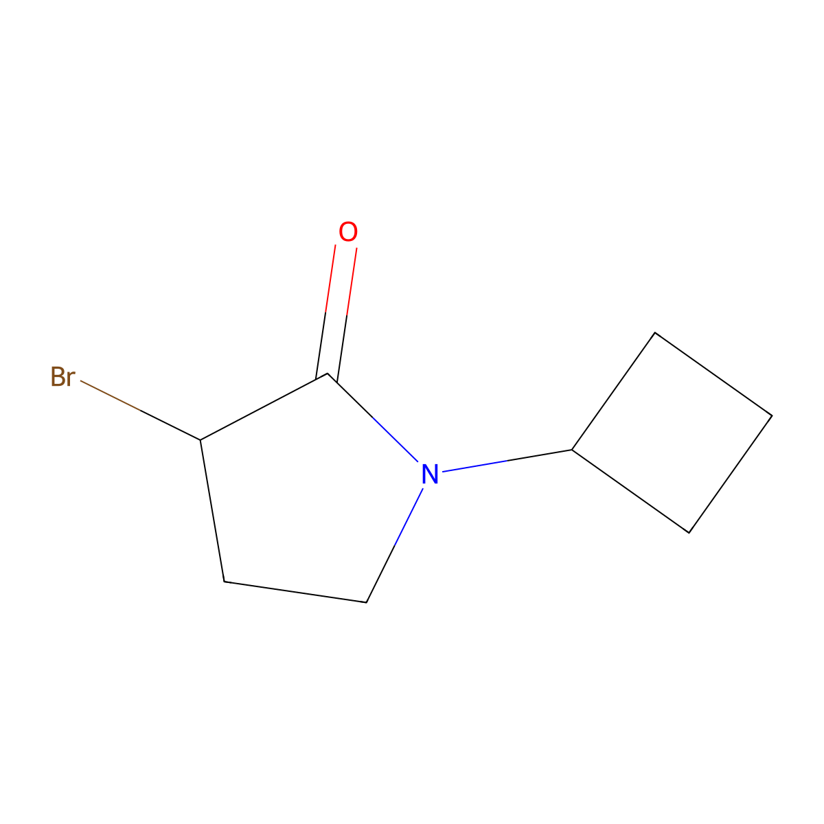 3-Bromo-1-cyclobutylpyrrolidin-2-one molecular structure, CAS 1342088-00-9