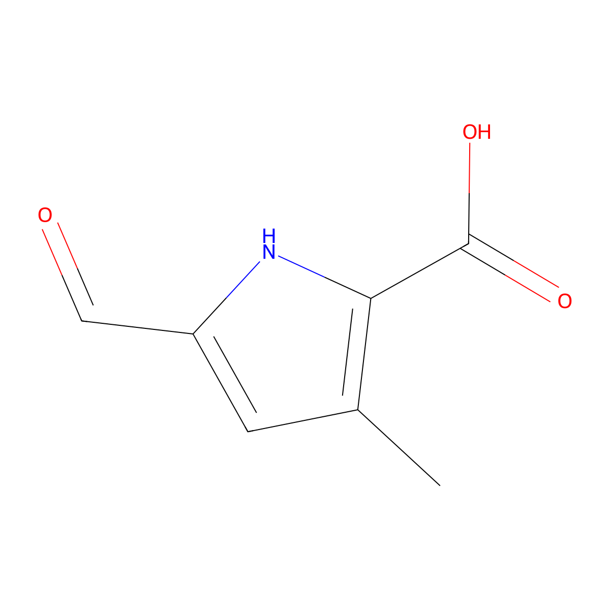 5-Formyl-3-methyl-1H-pyrrole-2-carboxylic acid molecular structure, CAS 134209-74-8