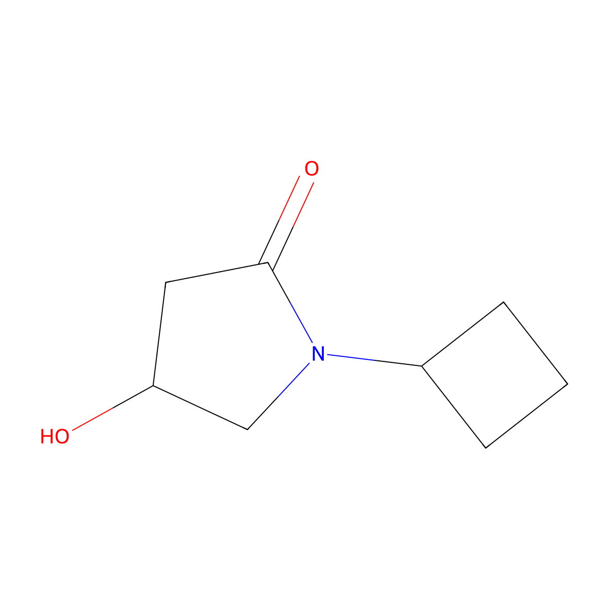 1-Cyclobutyl-4-hydroxypyrrolidin-2-one molecular structure, CAS 1342090-99-6