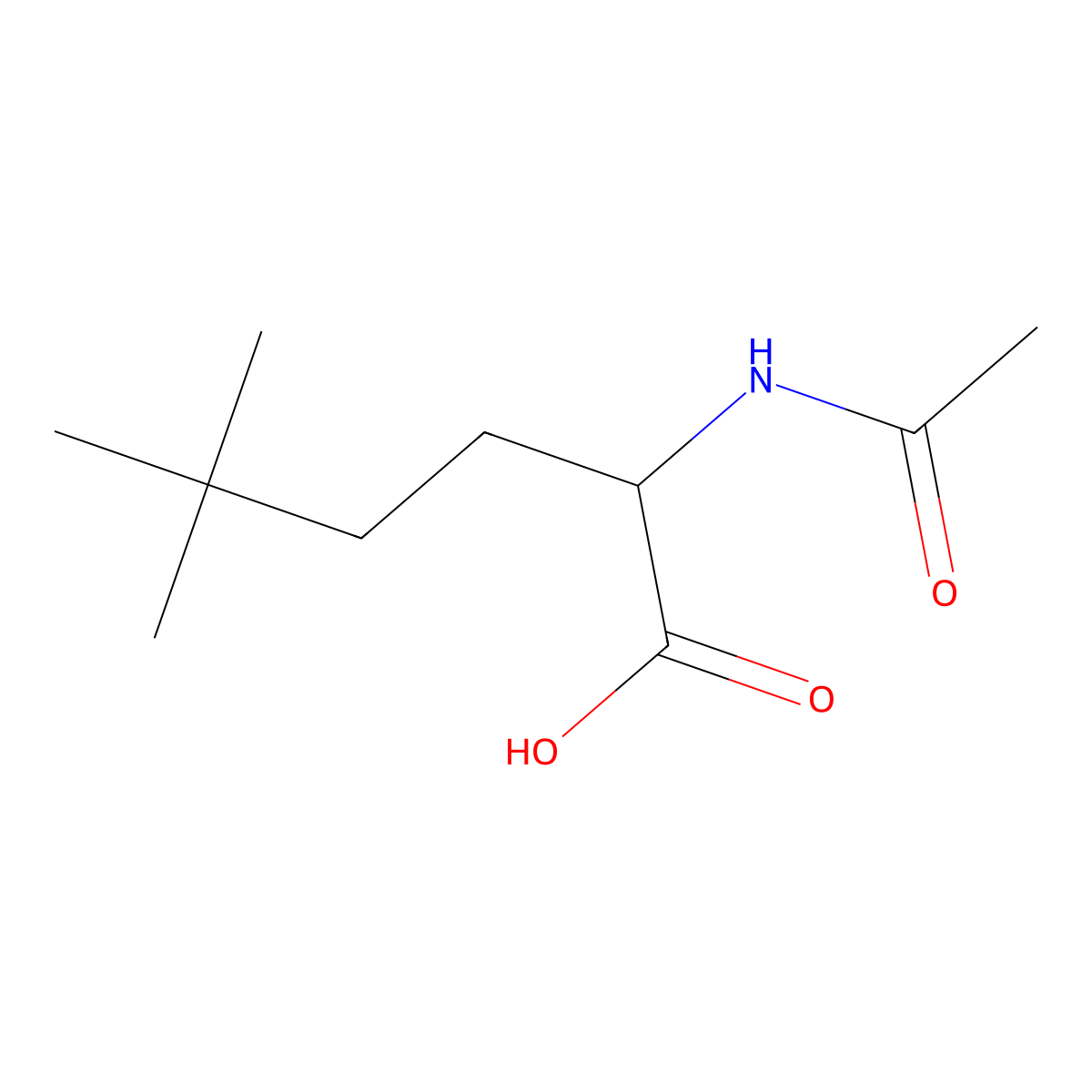 2-Acetamido-5,5-dimethylhexanoic acid molecular structure, CAS 1342091-25-1