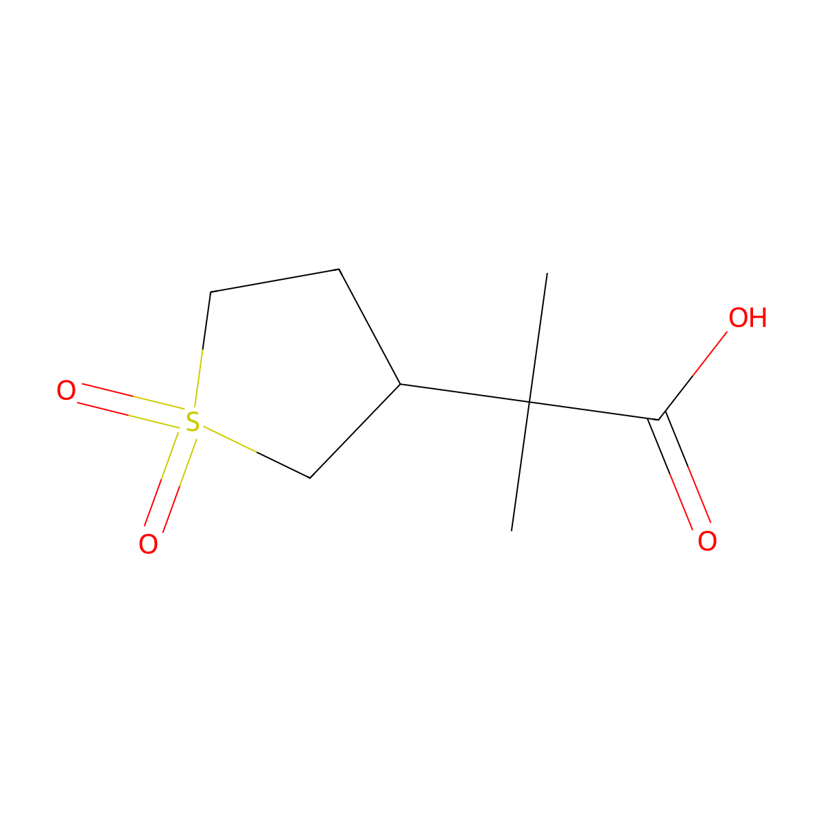 2-(1,1-Dioxidotetrahydrothiophen-3-yl)-2-methylpropanoic acid molecular structure, CAS 1342093-49-5
