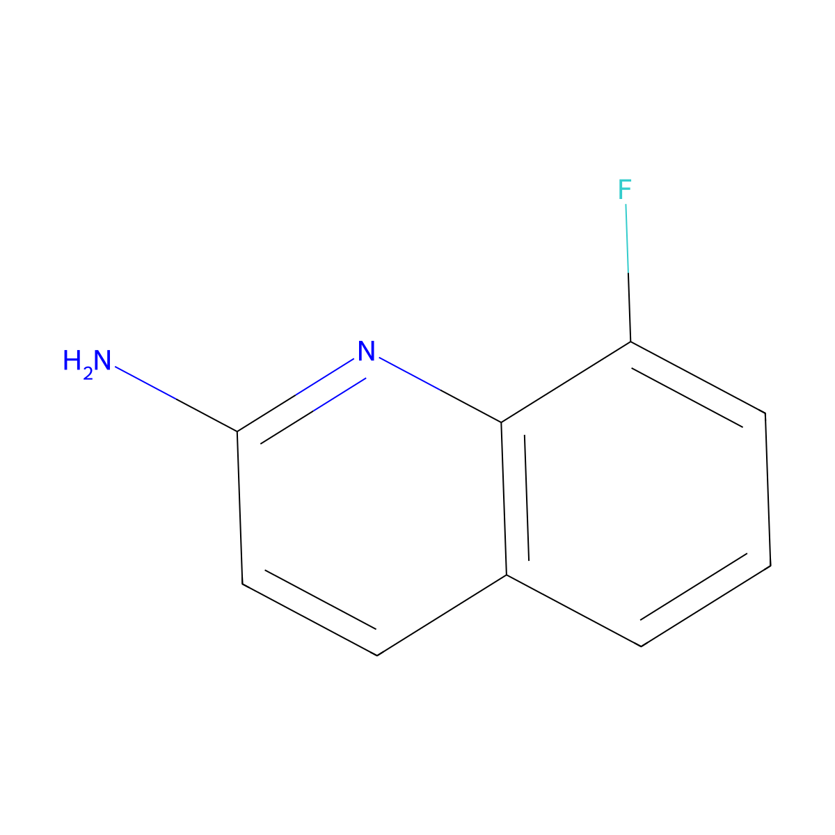 8-Fluoroquinolin-2-amine molecular structure, CAS 1342095-20-8