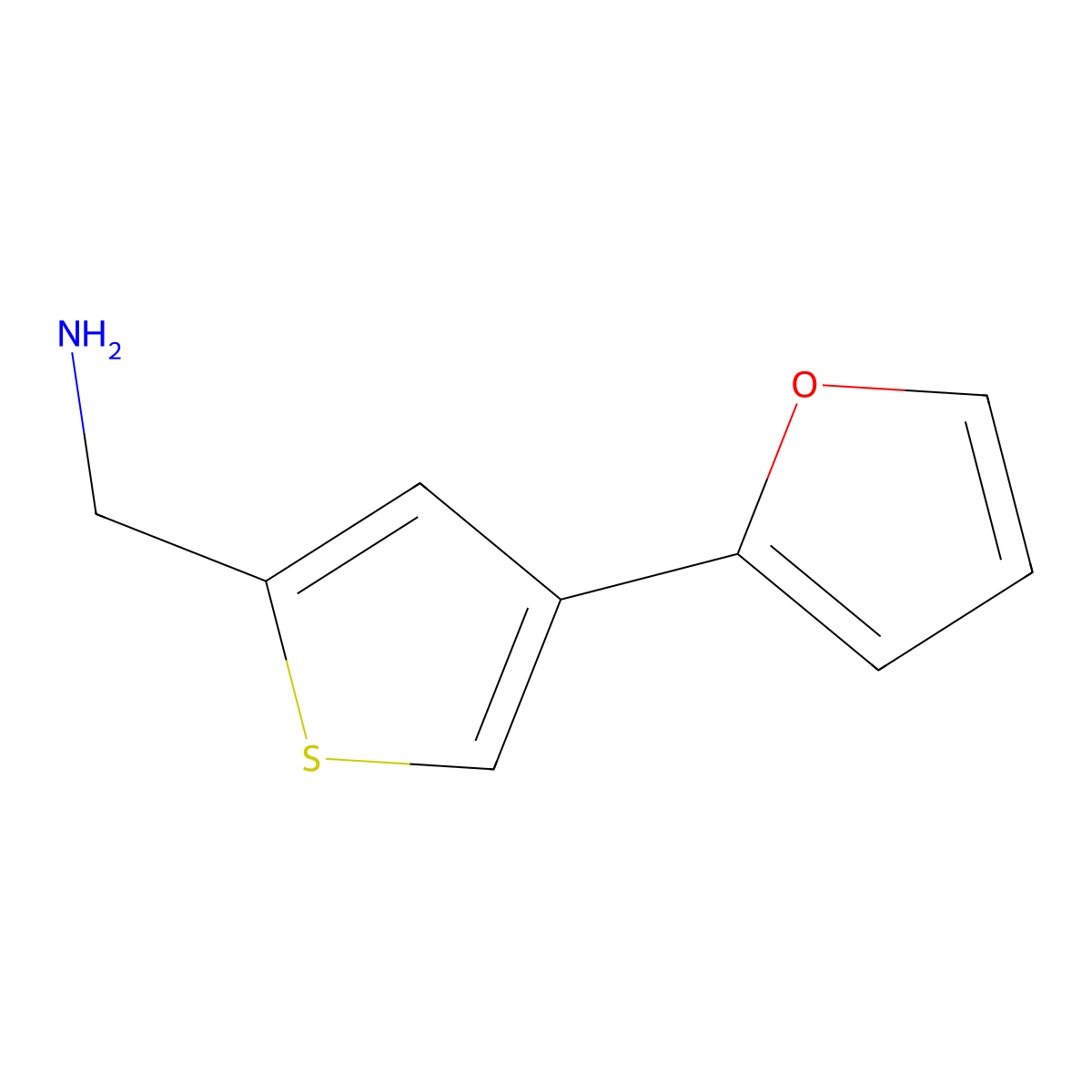 (4-(Furan-2-yl)thiophen-2-yl)methanamine molecular structure, CAS 1342096-79-0