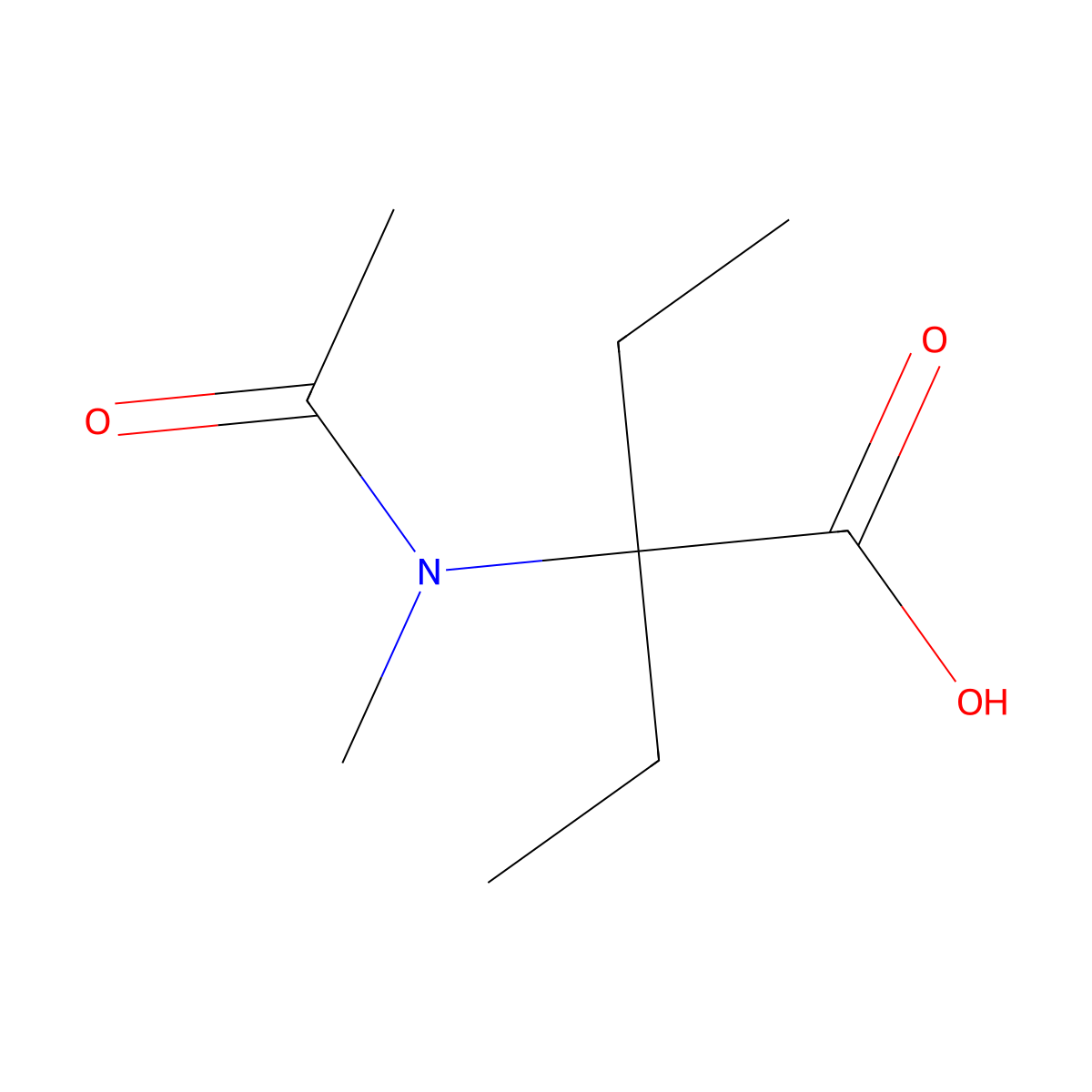 2-ethyl-2-(N-methylacetamido)butanoic acid molecular structure, CAS 1342097-78-2