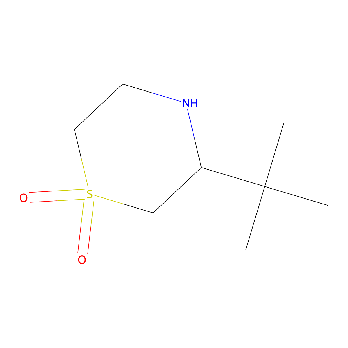 3-tert-Butyl-1lambda6-thiomorpholine-1,1-dione molecular structure, CAS 1342099-02-8