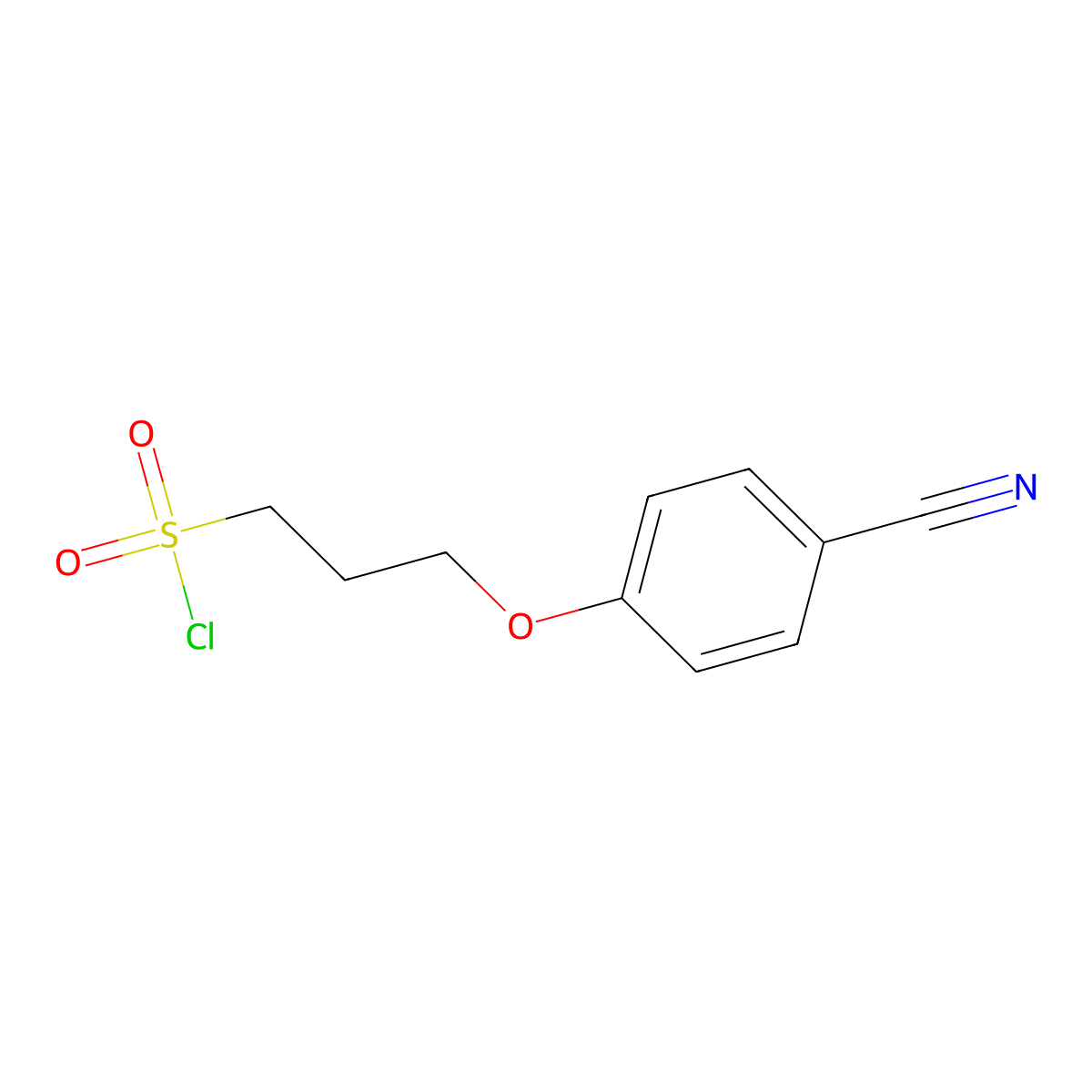 3-(4-Cyanophenoxy)propane-1-sulfonyl chloride molecular structure, CAS 1342099-49-3