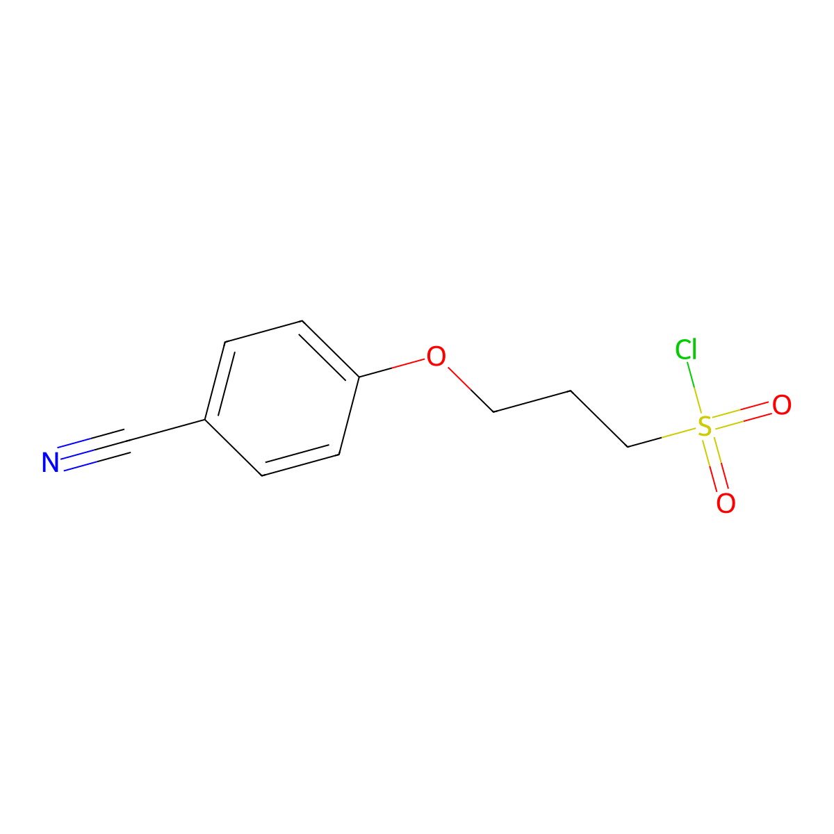 3-(4-Cyanophenoxy)propane-1-sulfonyl chloride molecular structure, CAS 1342099-49-3