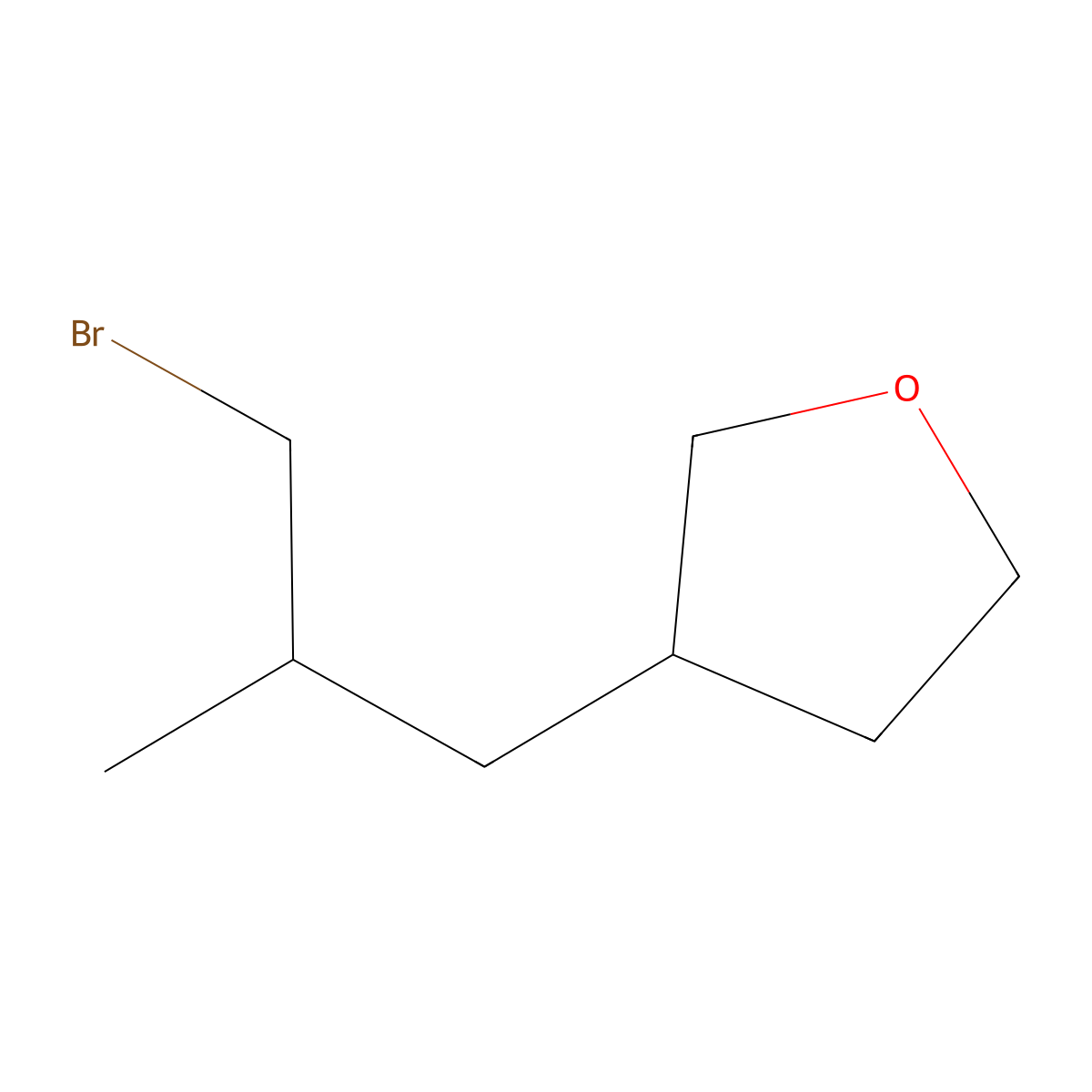 3-(3-Bromo-2-methylpropyl)oxolane molecular structure, CAS 1342099-50-6