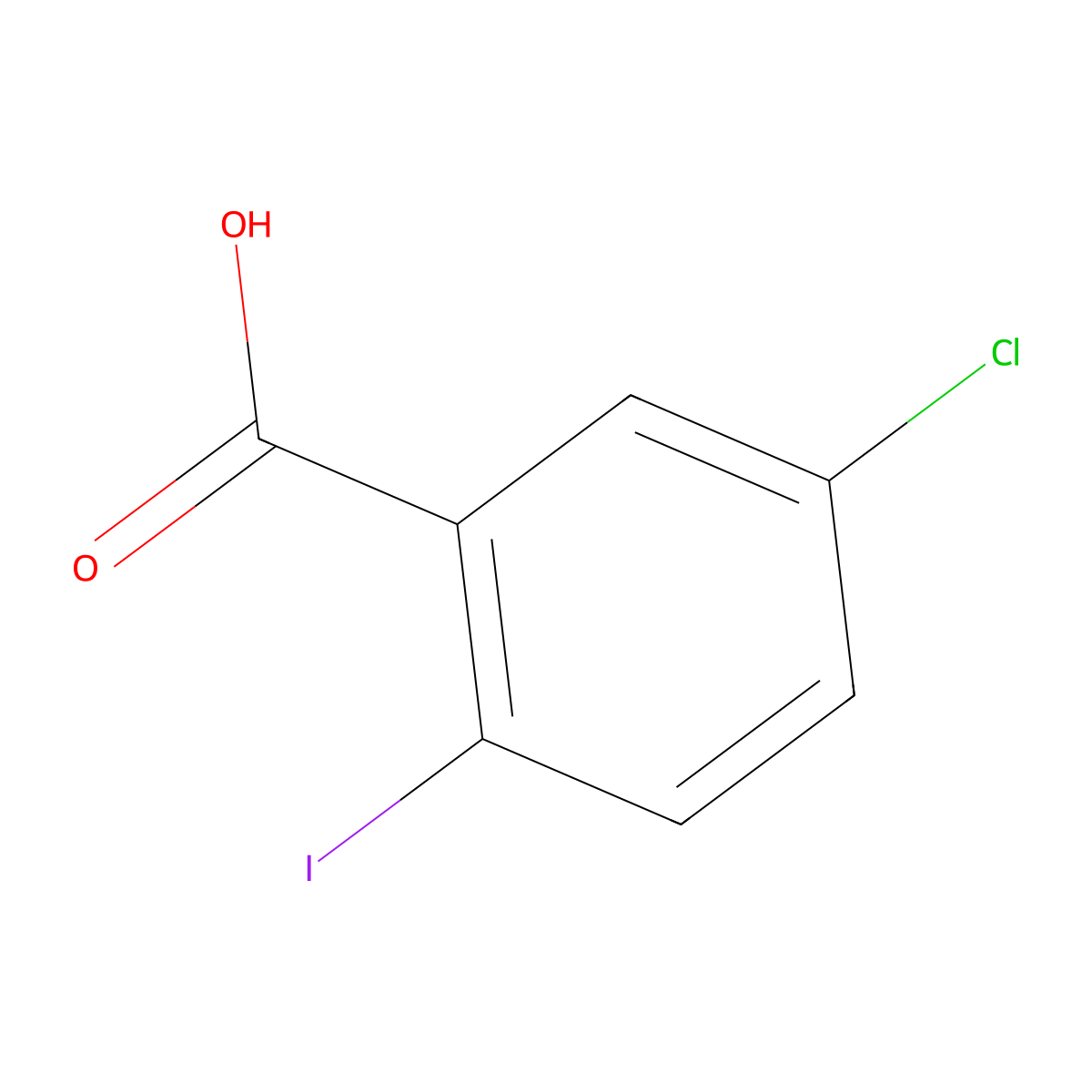 5-Chloro-2-iodobenzoic acid molecular structure, CAS 13421-00-6