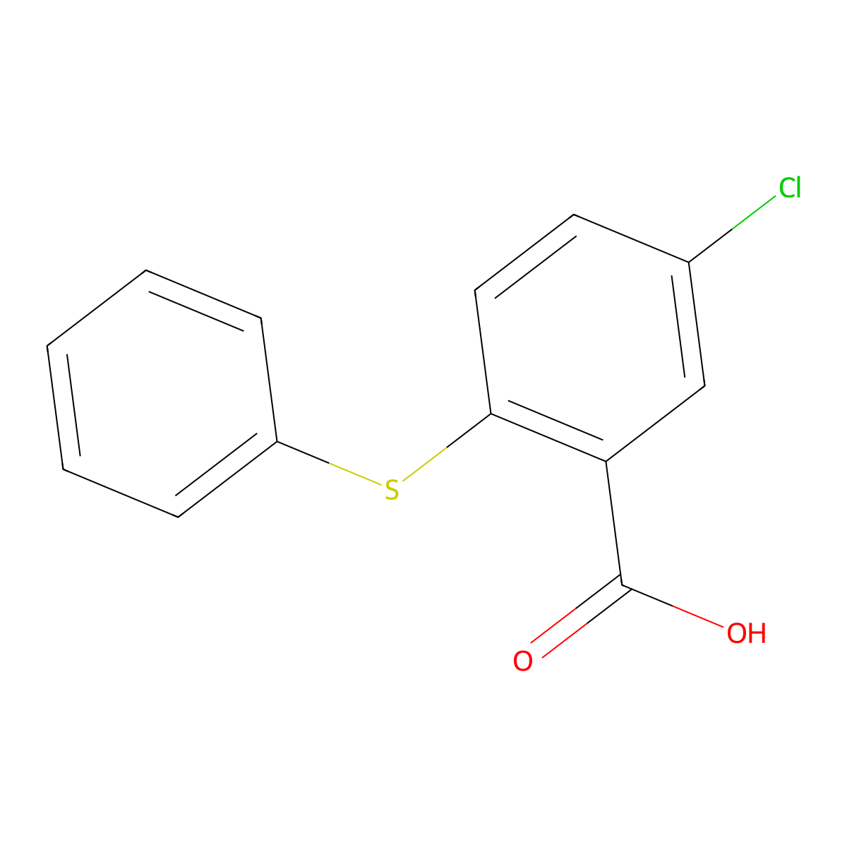 5-Chloro-2-(phenylsulfanyl)benzoic acid molecular structure, CAS 13421-01-7